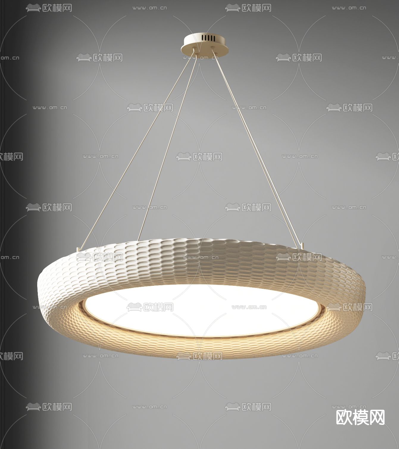 奶油风吊灯su模型下载（渲染图1）