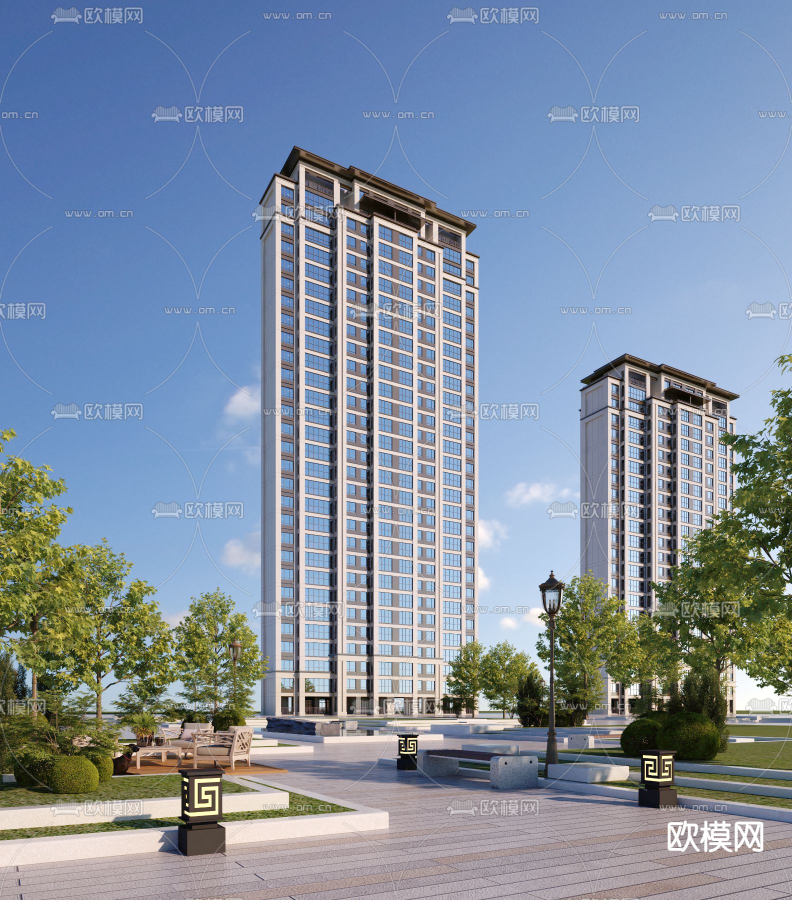 高层住宅楼3d模型下载