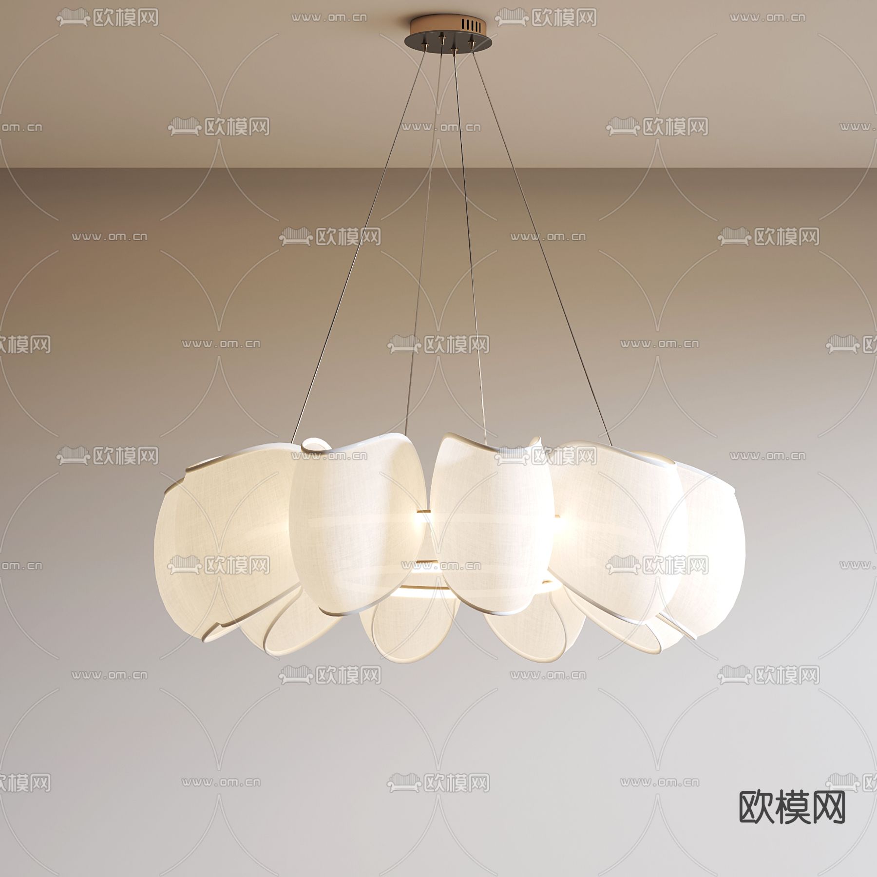 奶油风吊灯 餐厅吊灯3d模型下载