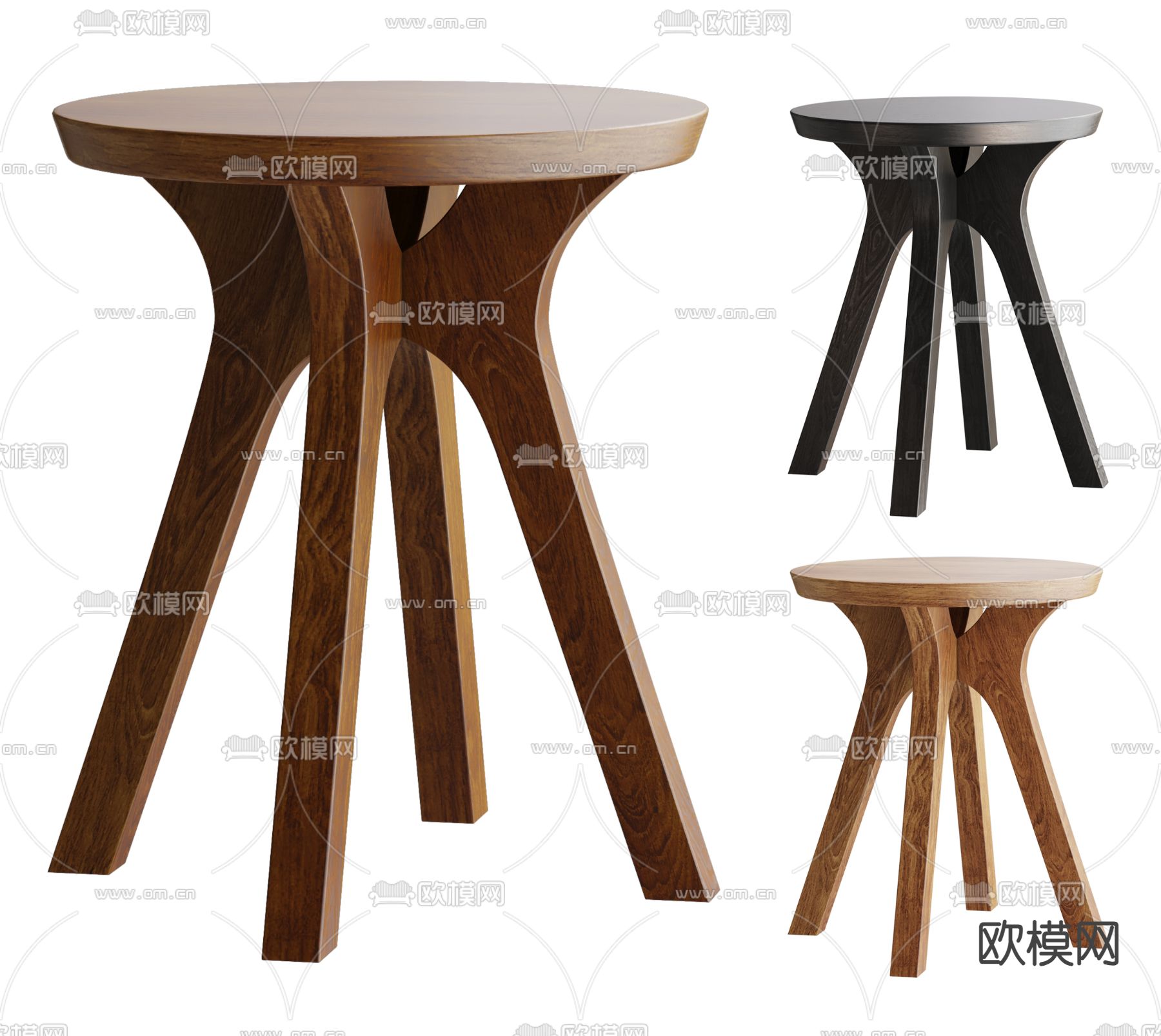 实木凳子 矮凳su模型下载（渲染图1）