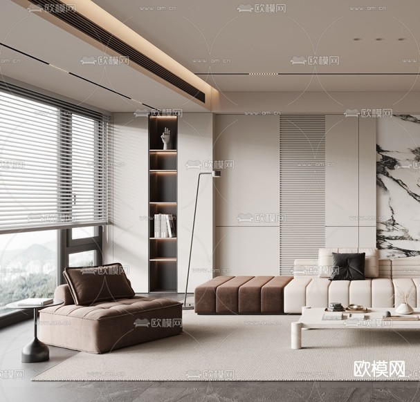 Minotti 现代客厅3d模型下载(渲染图2)