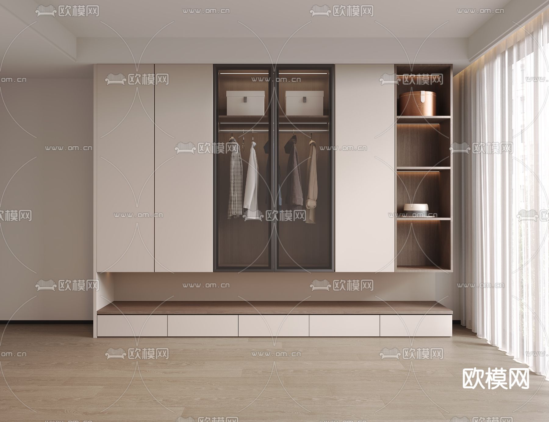 现代衣柜 衣橱3d模型下载