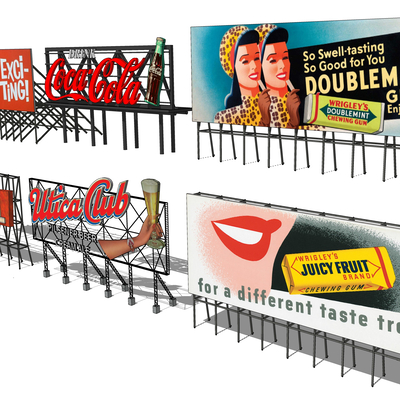  指示牌 广告牌显示屏su模型 