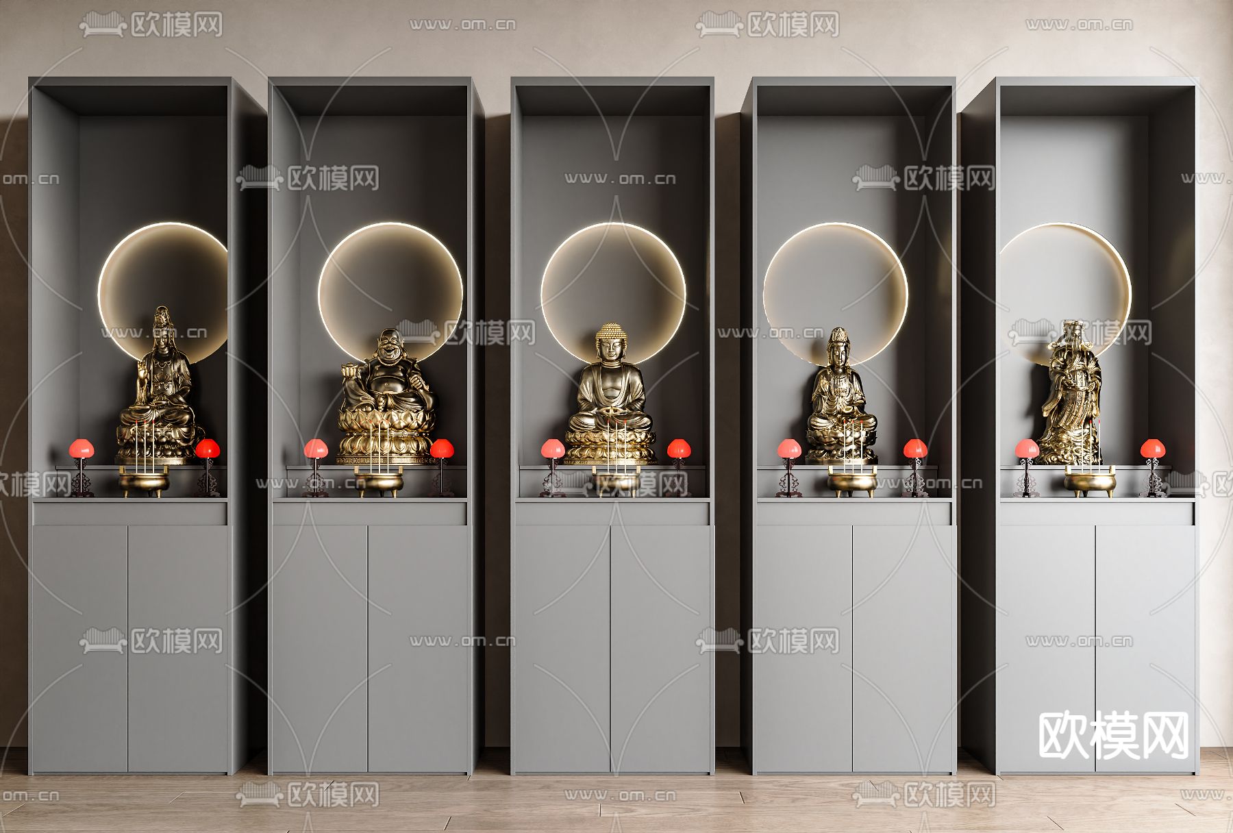 佛龛 神龛 神柜3d模型下载