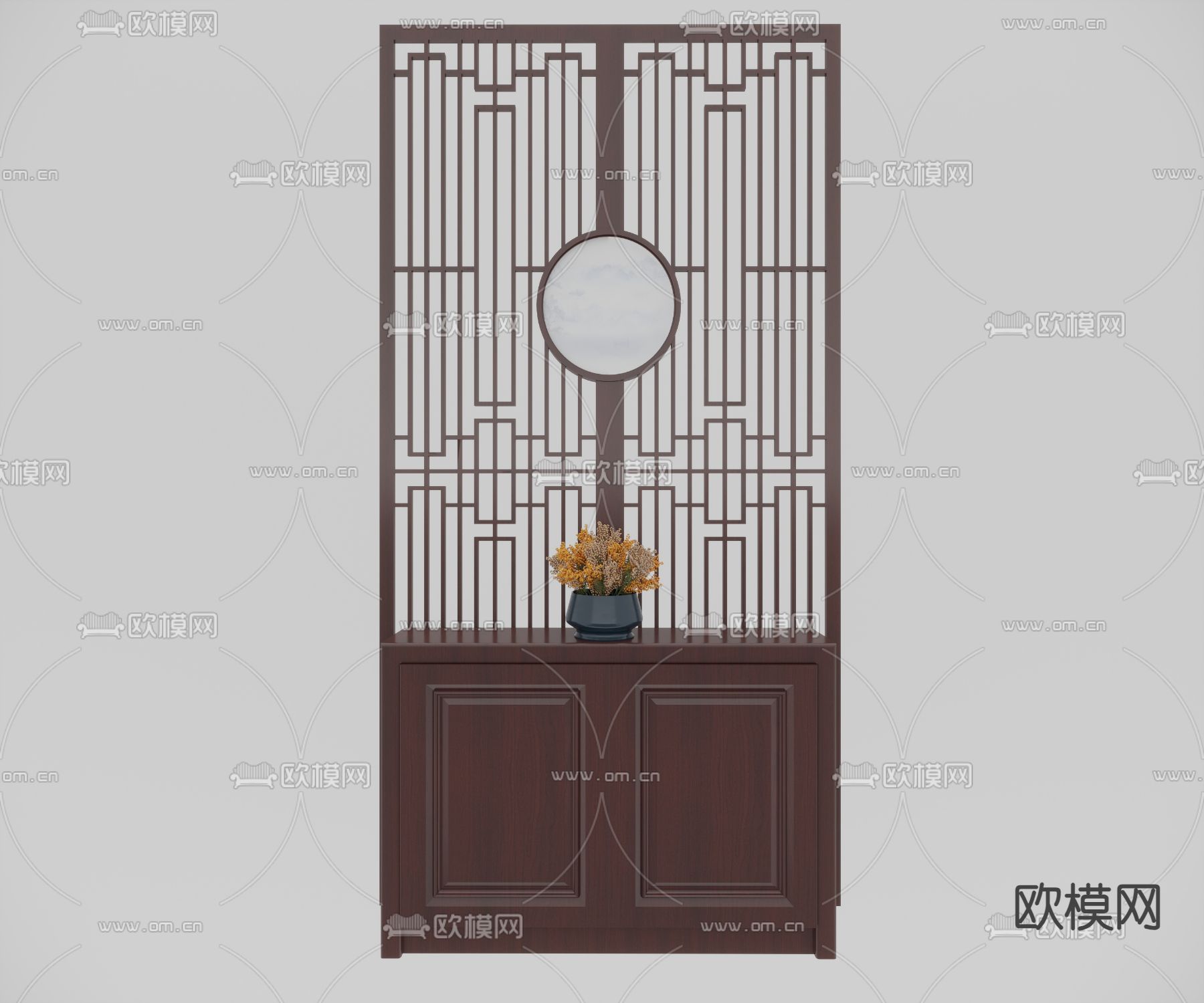 中式隔断鞋柜3d模型下载