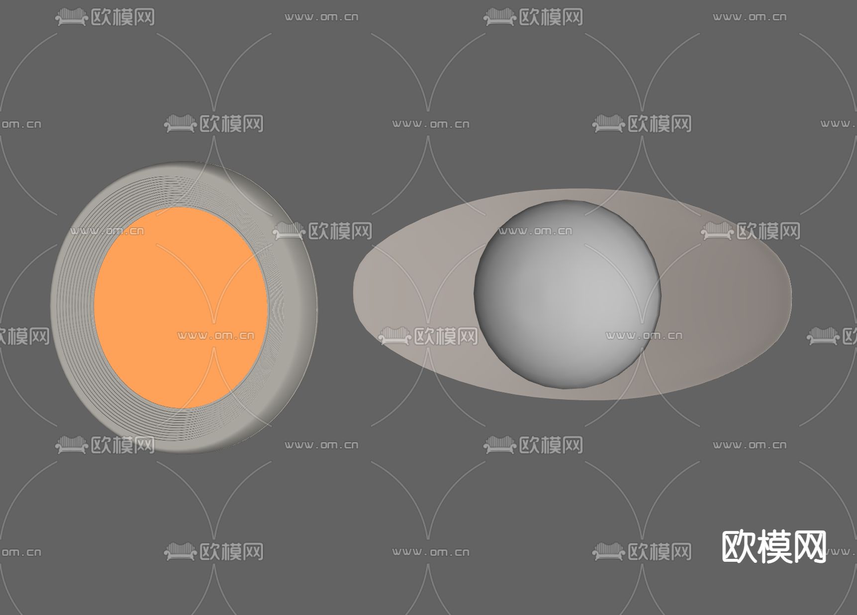 奶油风吸顶灯 卧室灯su模型下载（渲染图2）