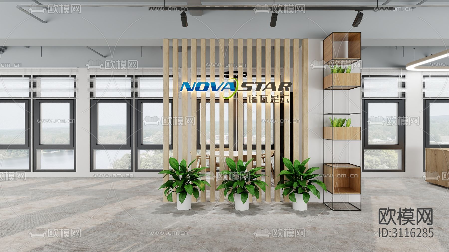 办公室装修效果图下载（渲染图1）