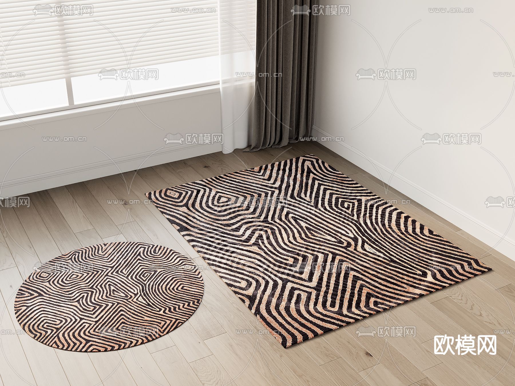 现代地毯su模型下载（渲染图2）