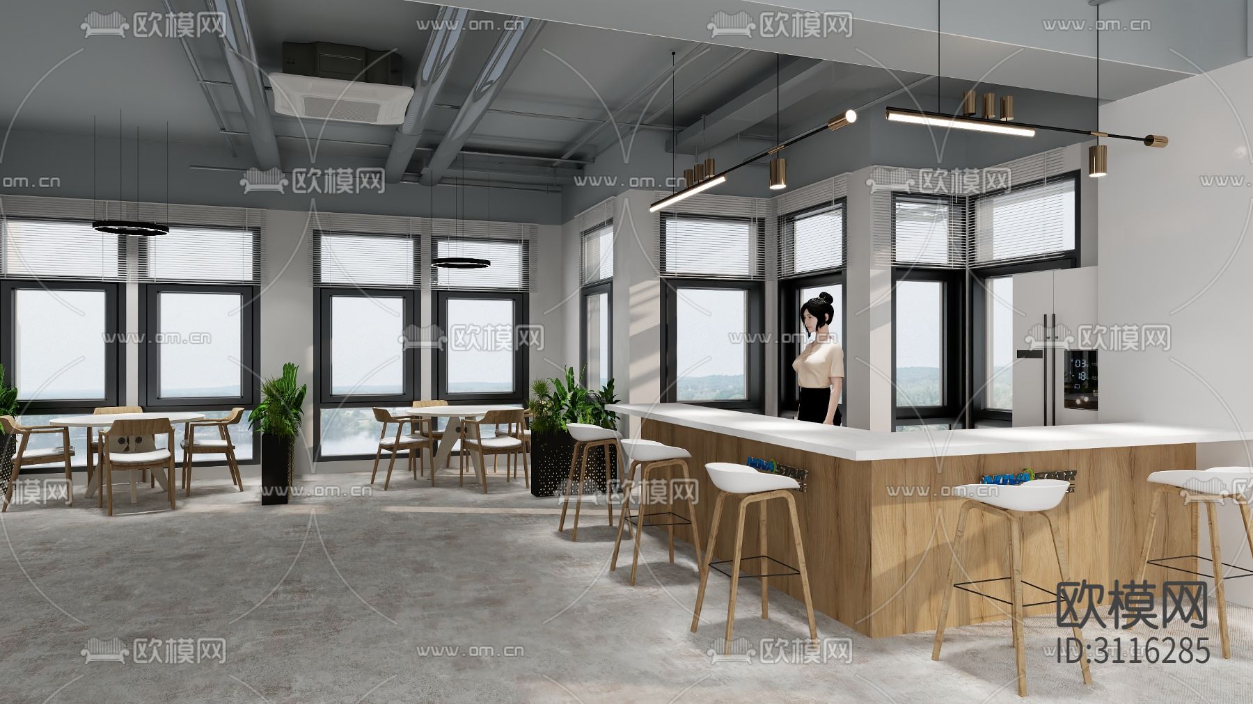 办公室装修效果图下载（渲染图3）