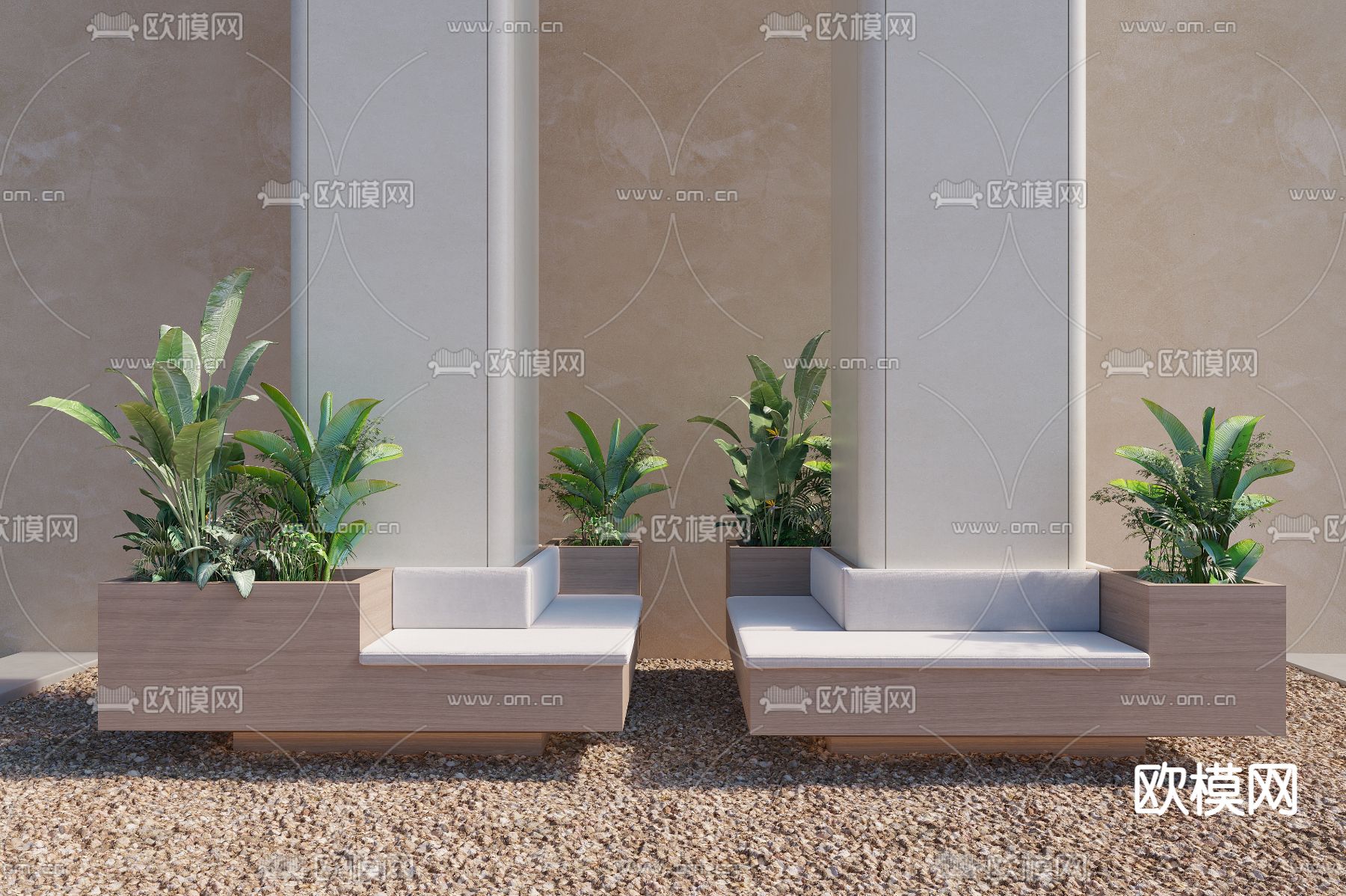 户外椅 景观座椅 树池椅 公园座椅3d模型下载