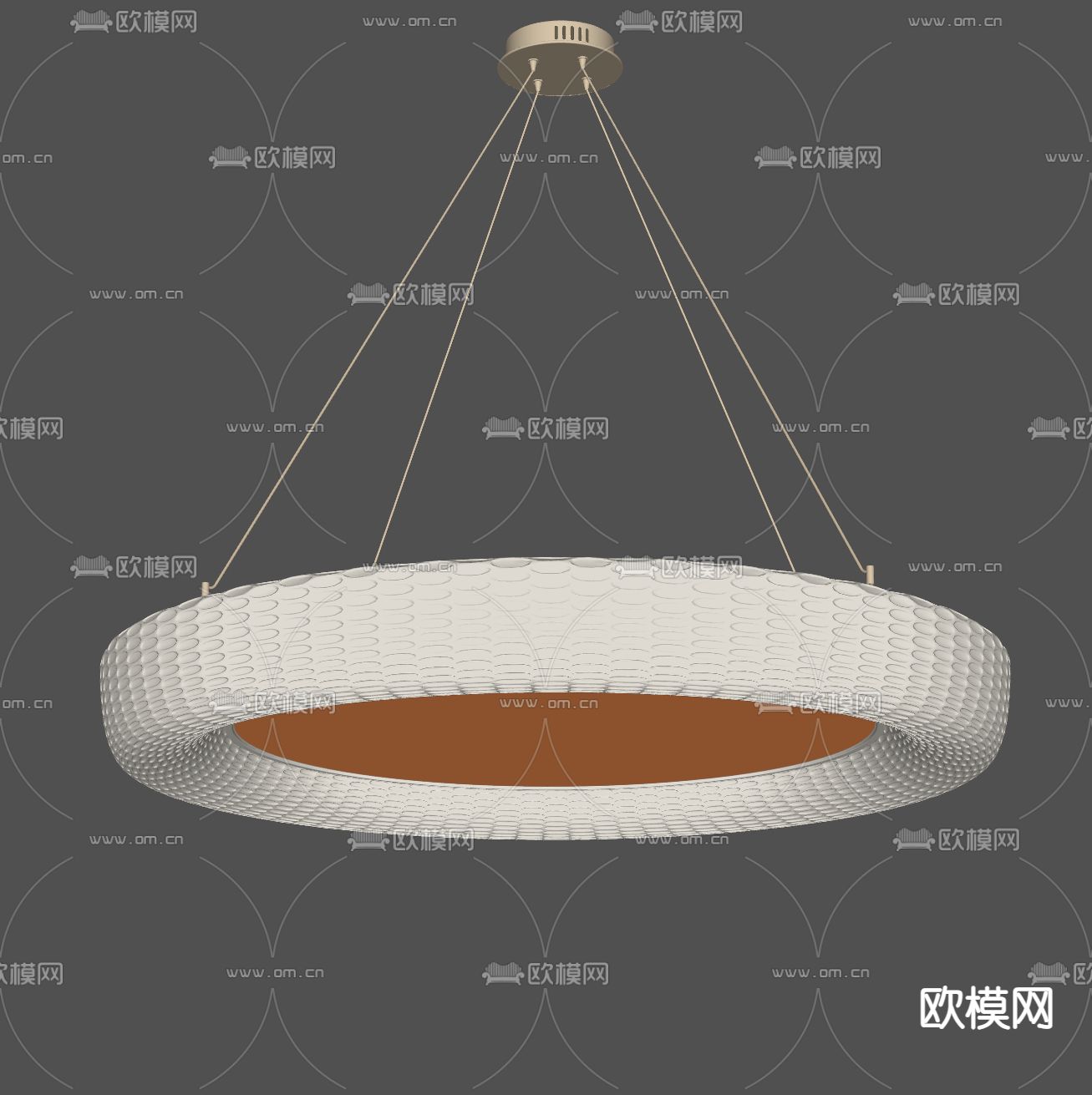 奶油风吊灯su模型下载（渲染图2）