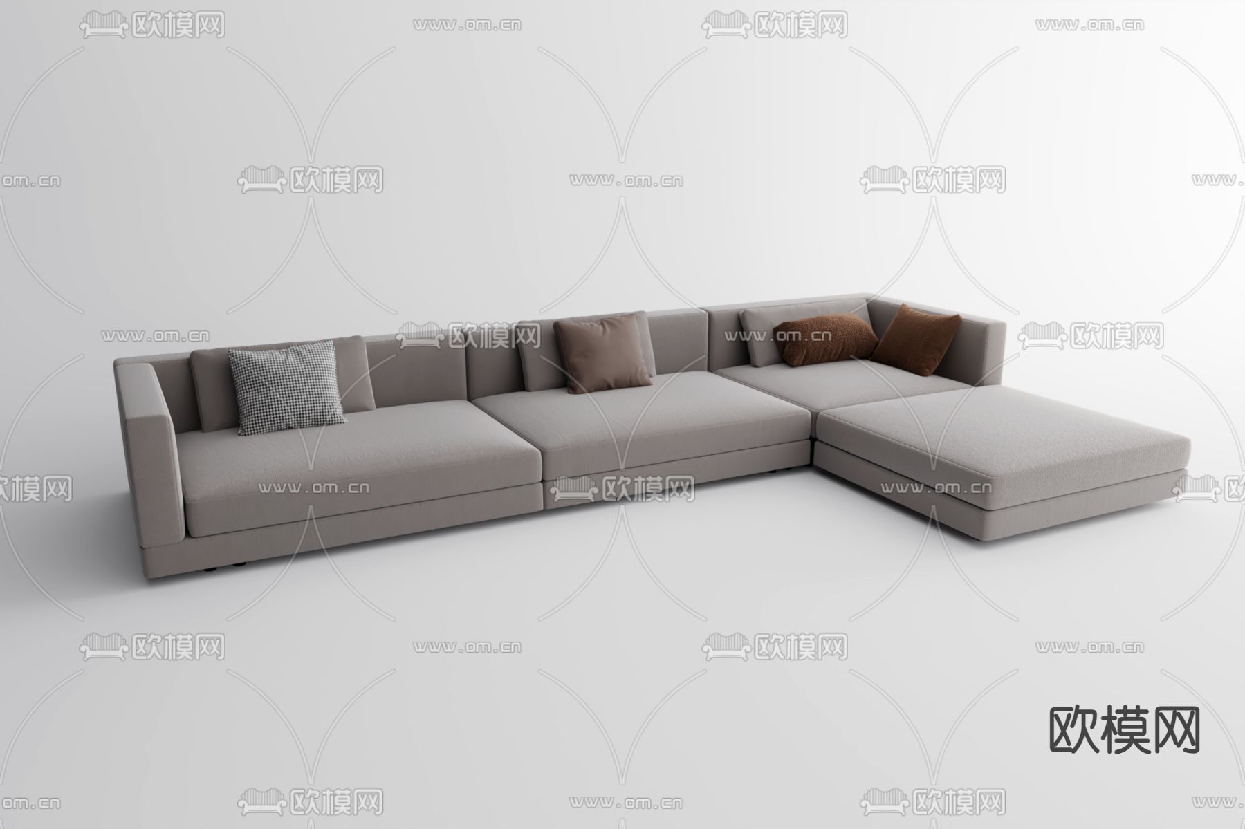 转角沙发 多人沙发3d模型下载