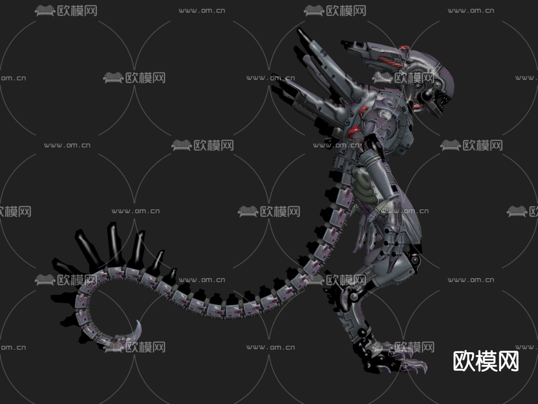 异形机甲潮玩 异兽战士3d模型下载（渲染图2）