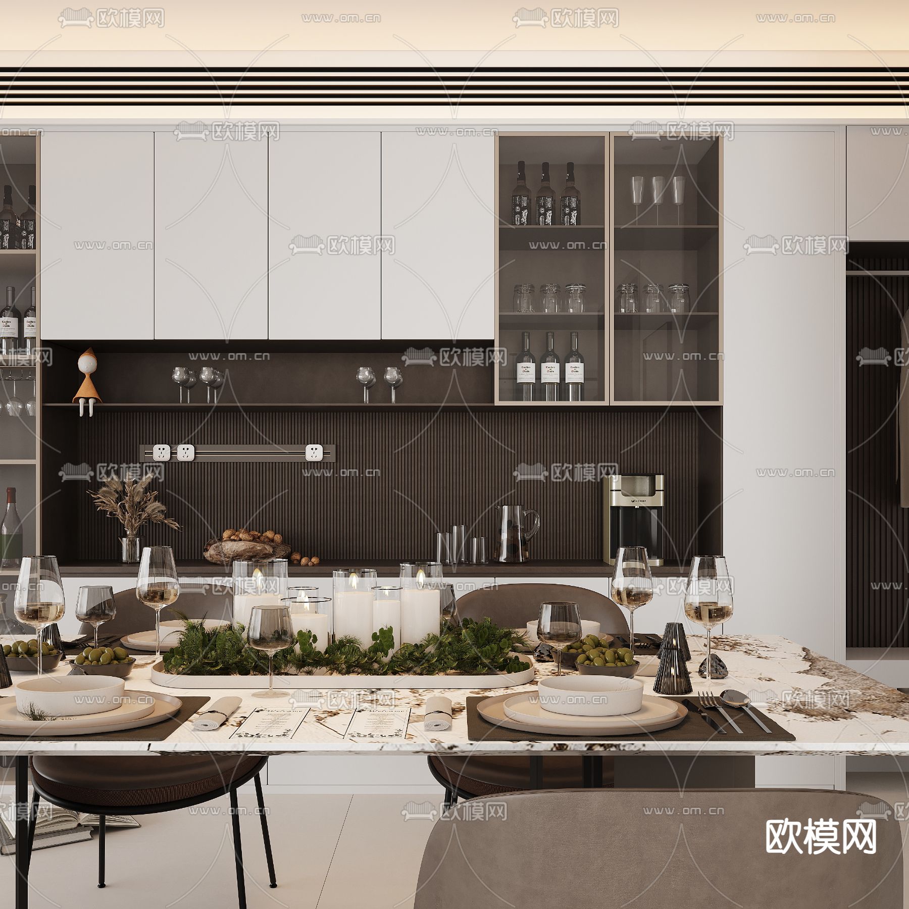 餐桌摆件 烛台 餐具3d模型下载