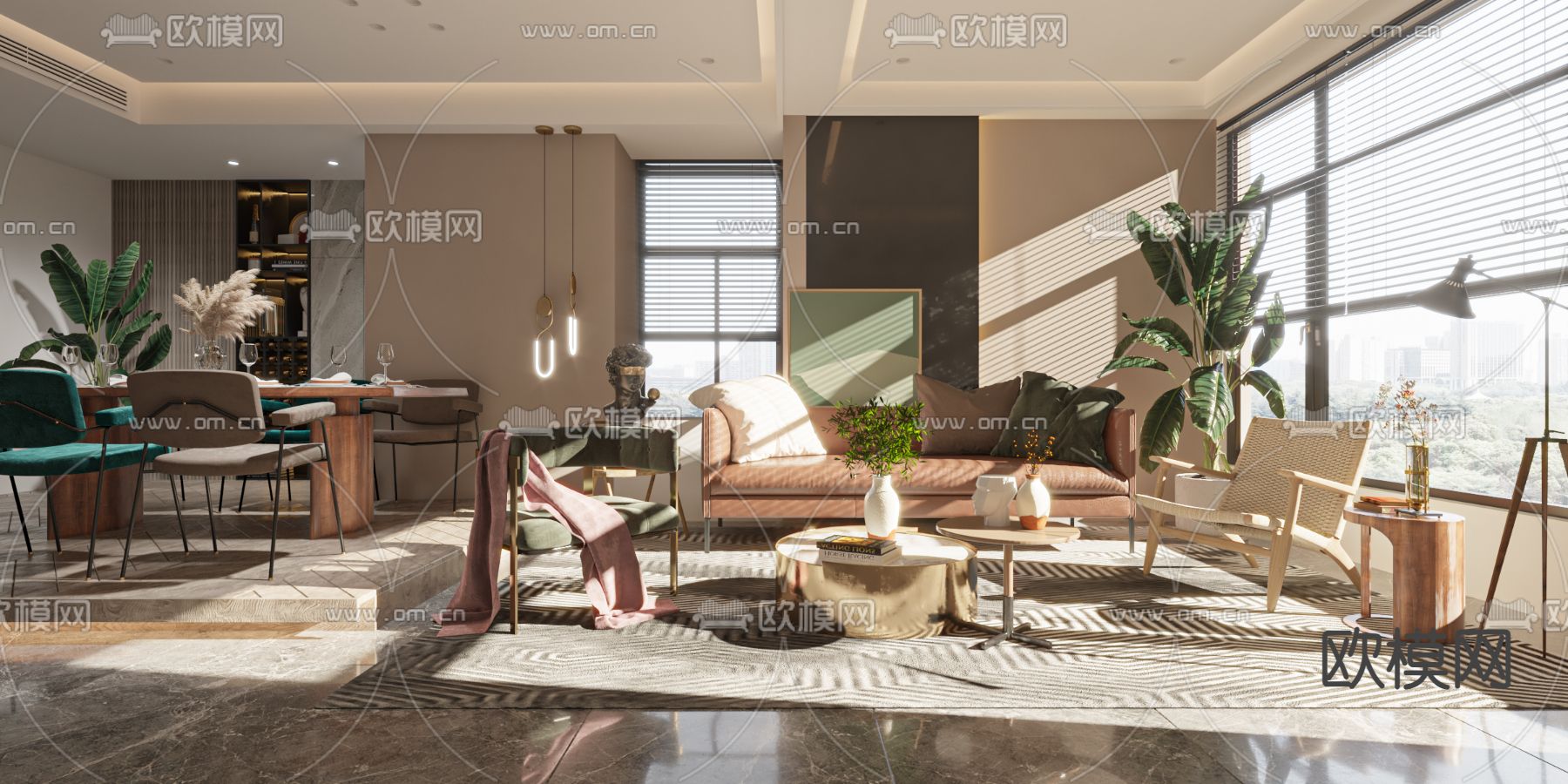 北欧客餐厅3d模型下载