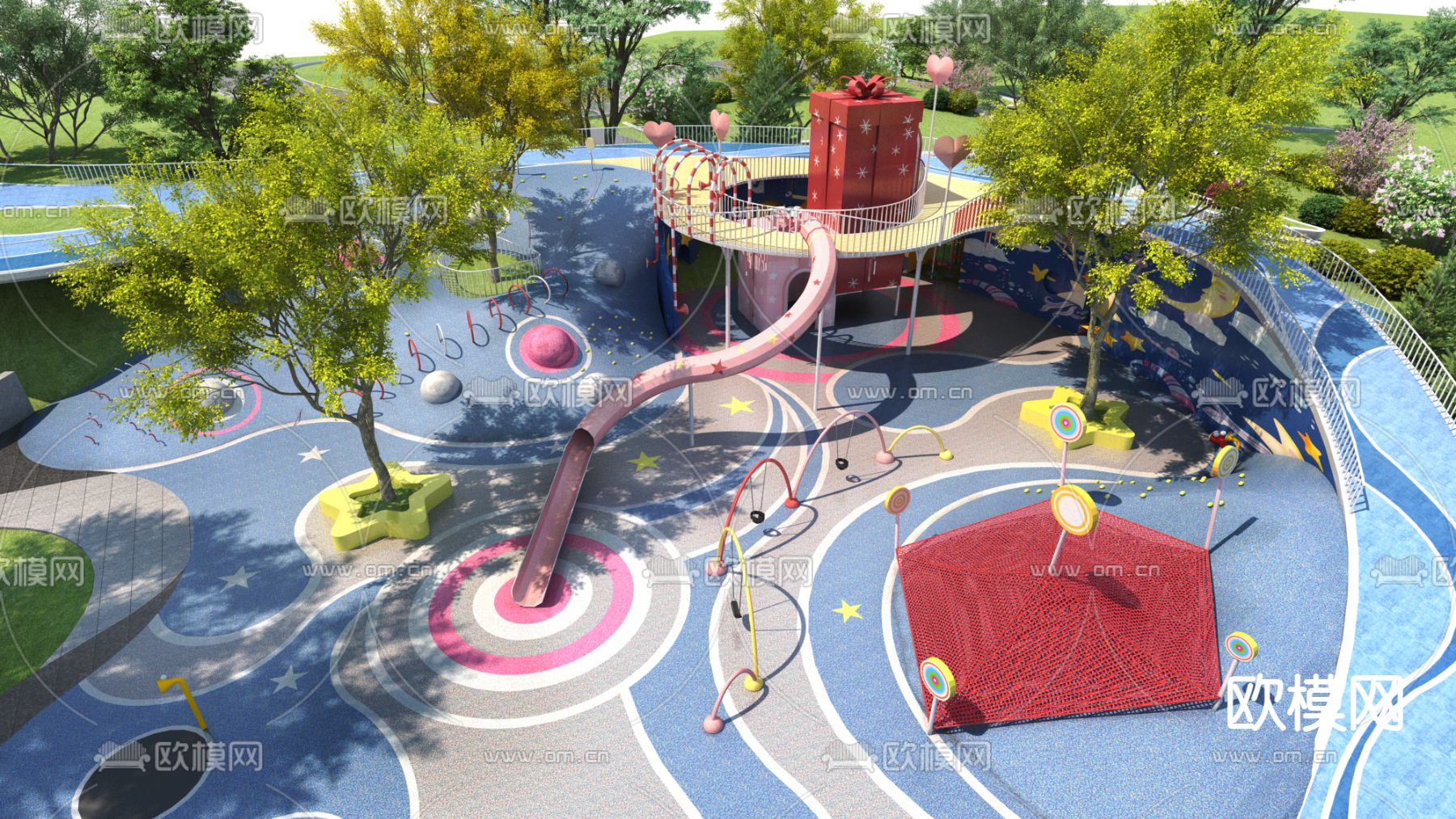 儿童乐园 游乐场 公园3d模型下载