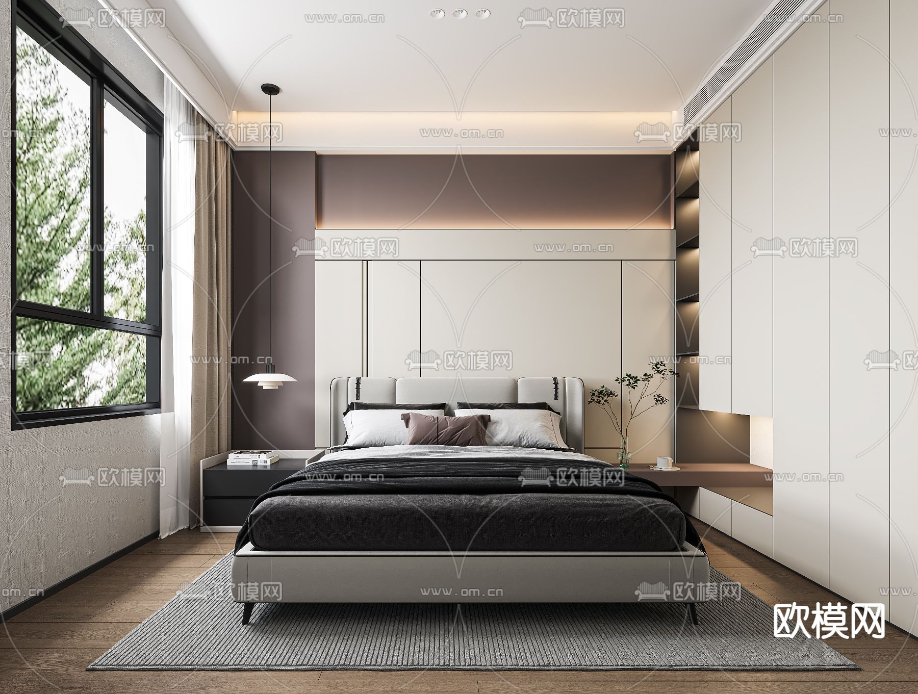现代卧室 主卧 主人房3d模型下载