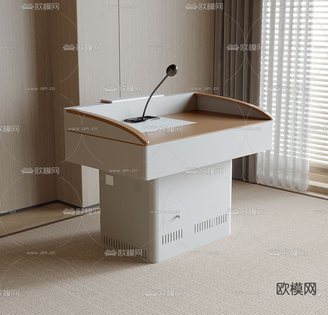 现代讲台 演讲台su模型下载（渲染图2）