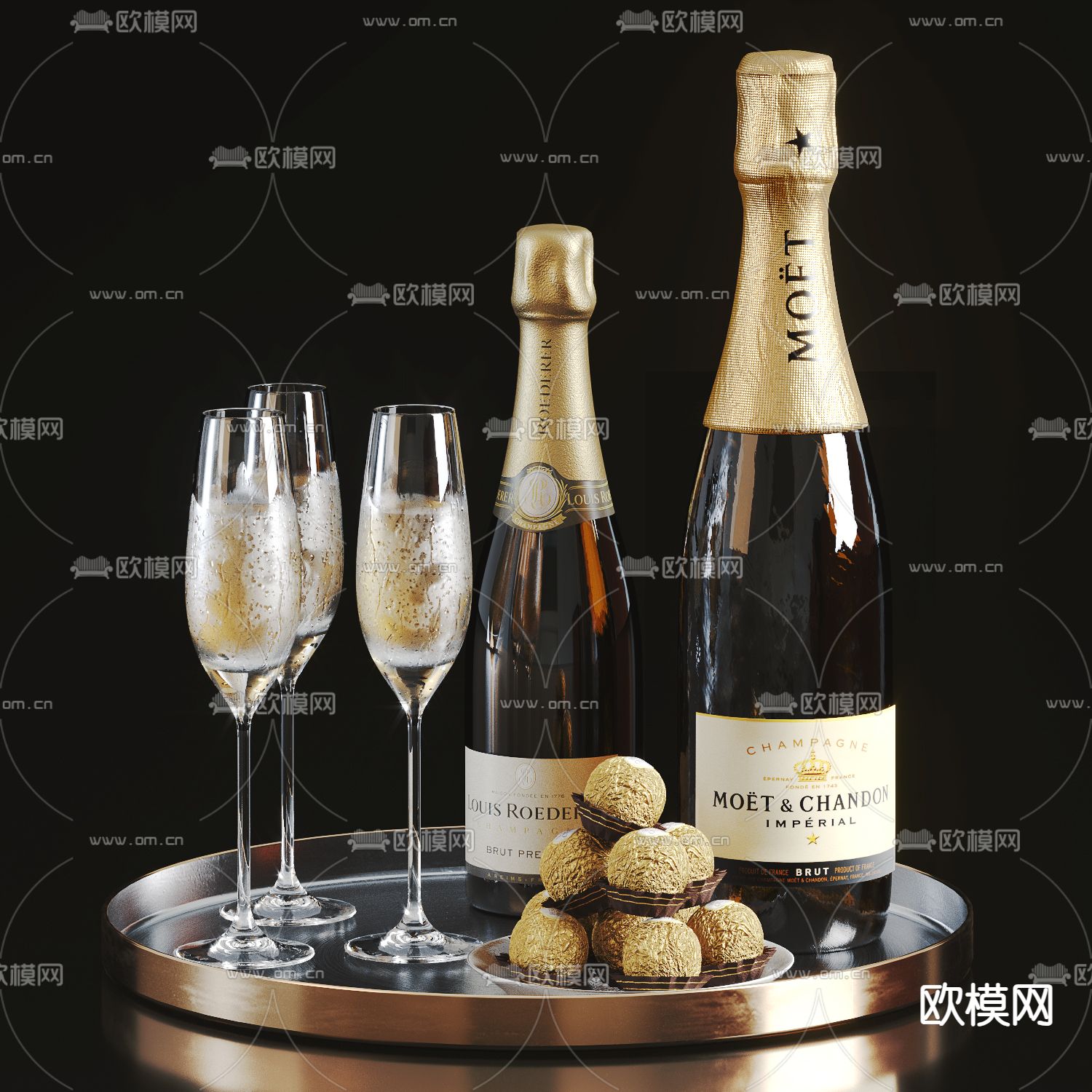 酒水 酒瓶 洋酒 酒杯 巧克力3d模型下载