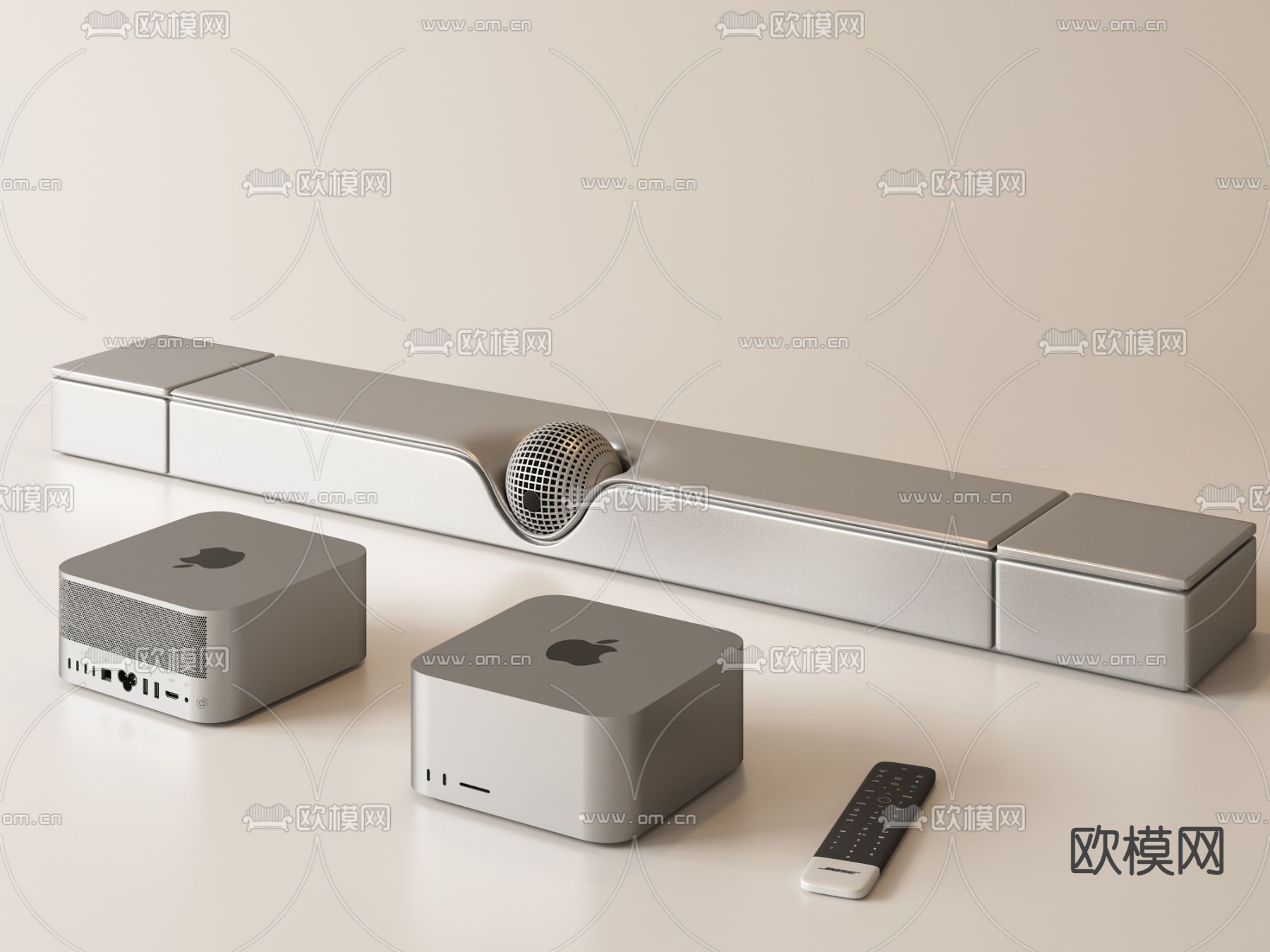 苹果音响 低音炮 遥控器3d模型下载