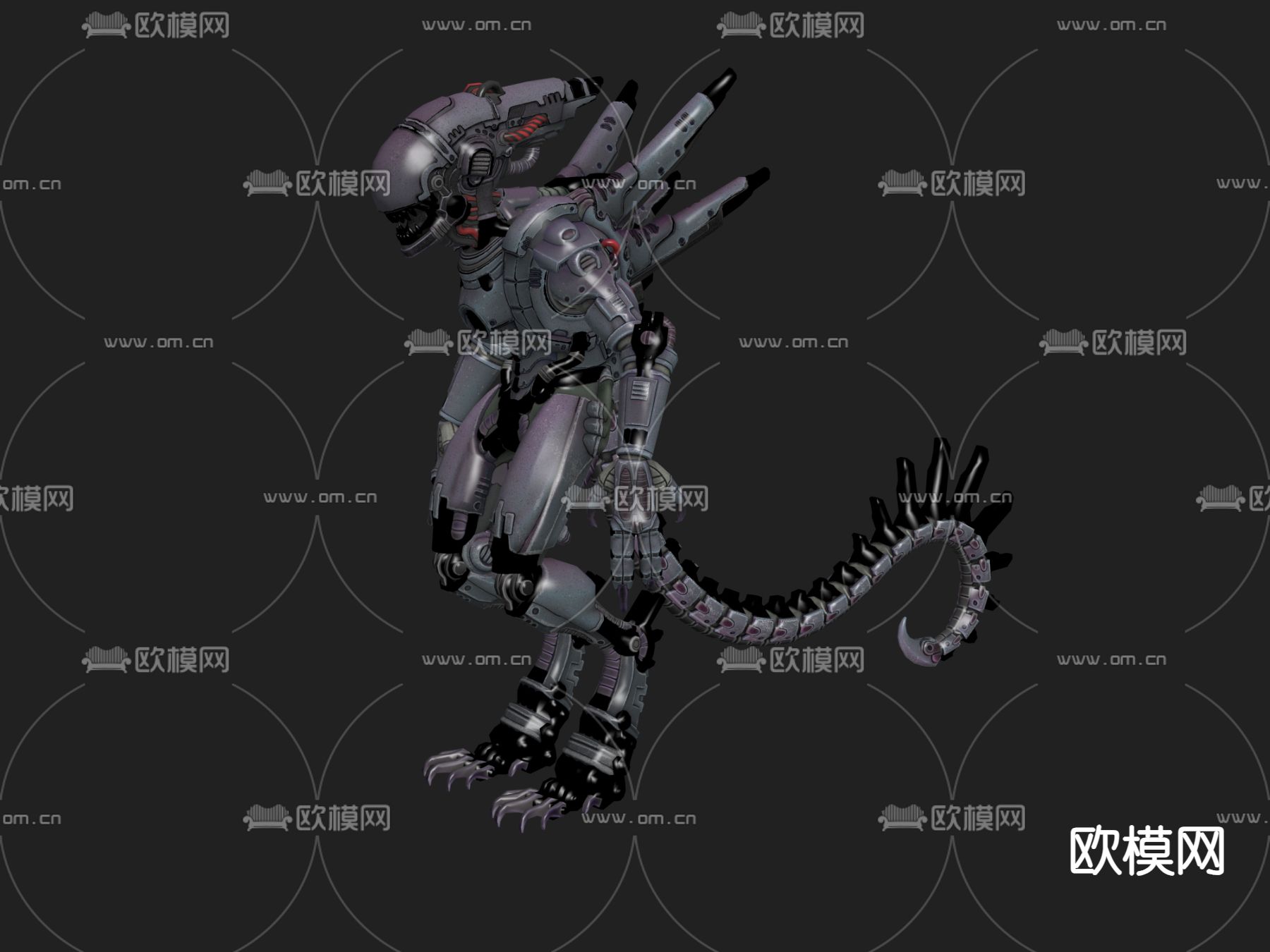异形机甲潮玩 异兽战士3d模型下载（渲染图3）
