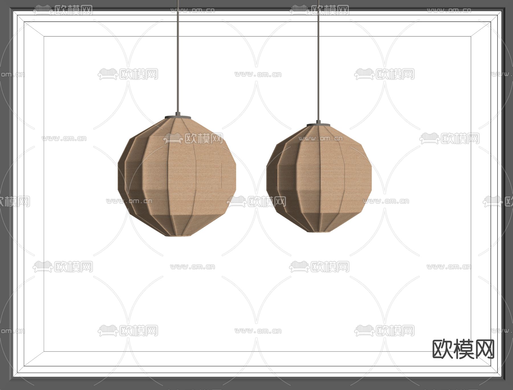 东南亚吊灯 灯笼su模型下载（渲染图1）