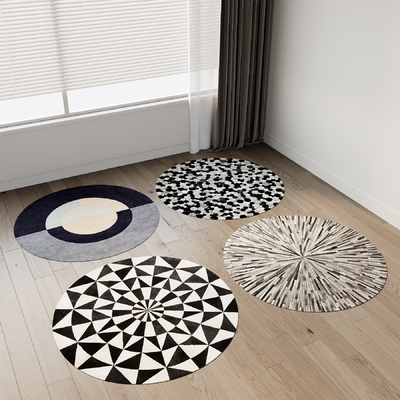  现代圆形地毯su模型 