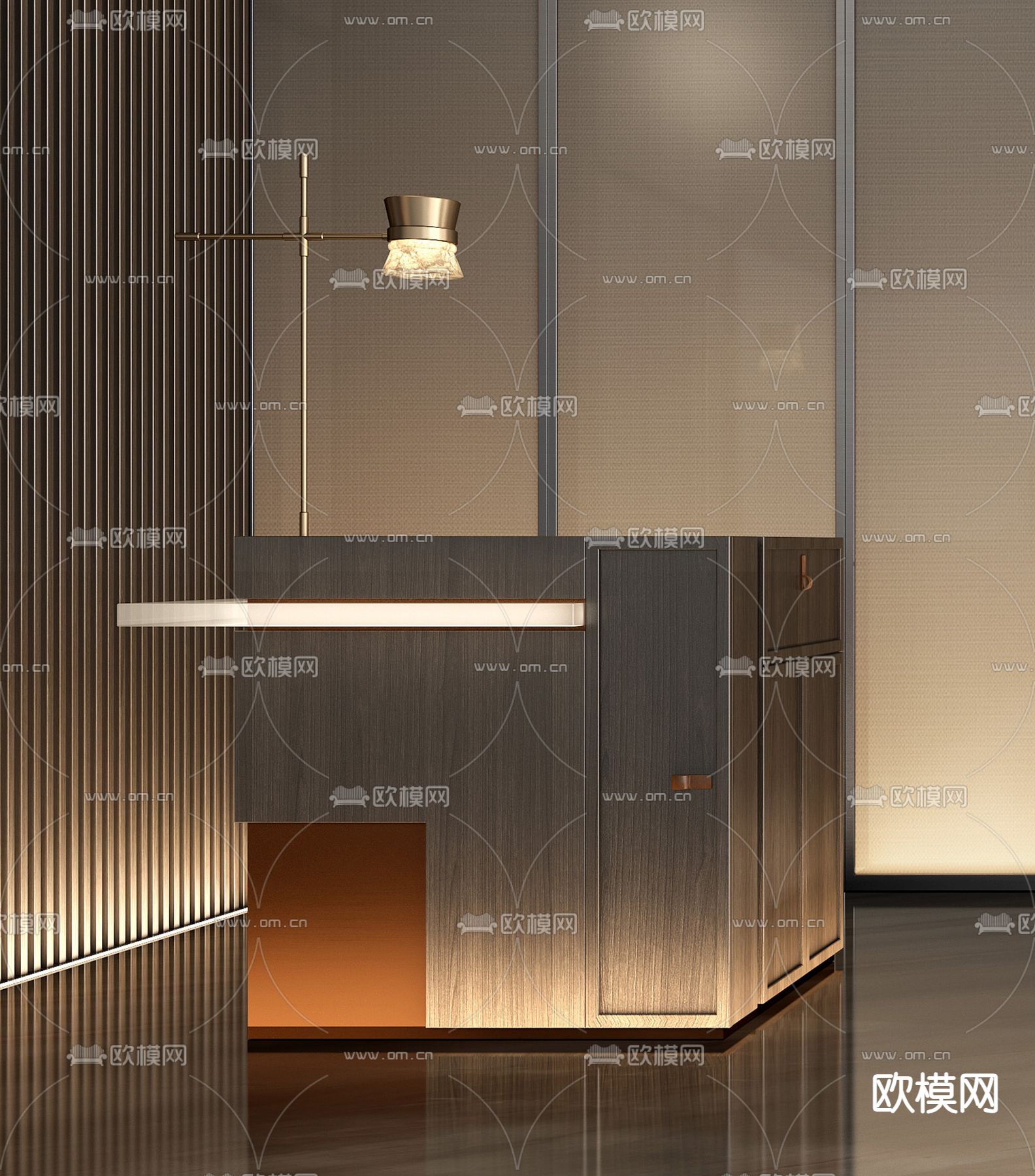 前台 接待台su模型下载（渲染图3）