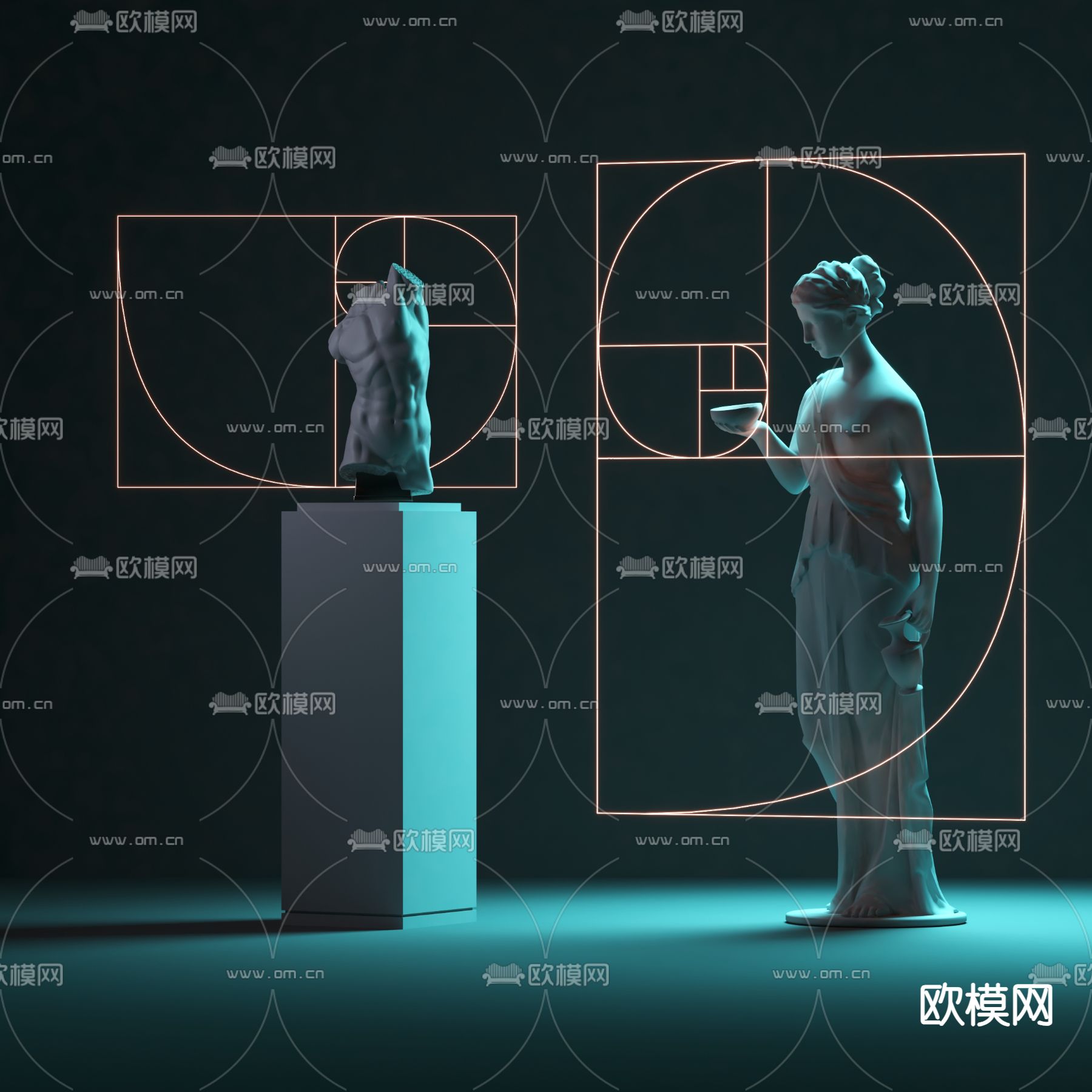 LouisVuitton 人物雕塑 石膏雕塑 艺术摆件3d模型下载