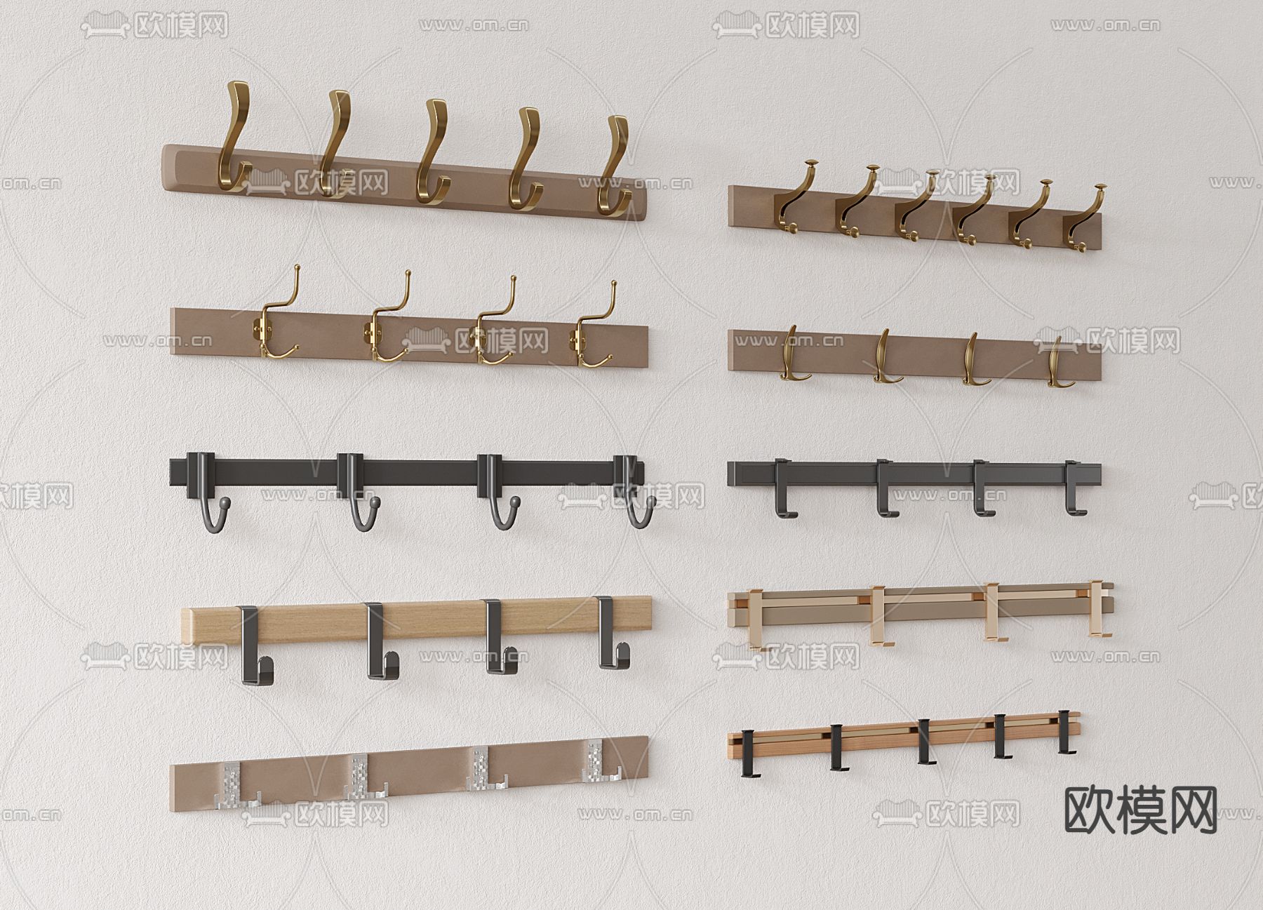 现代挂衣钩 挂钩3d模型下载
