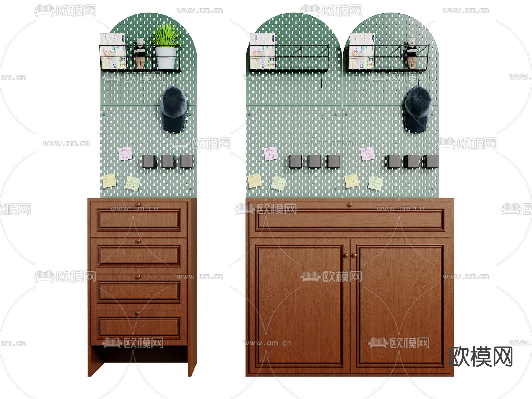 中古风玄关柜 鞋柜3d模型下载