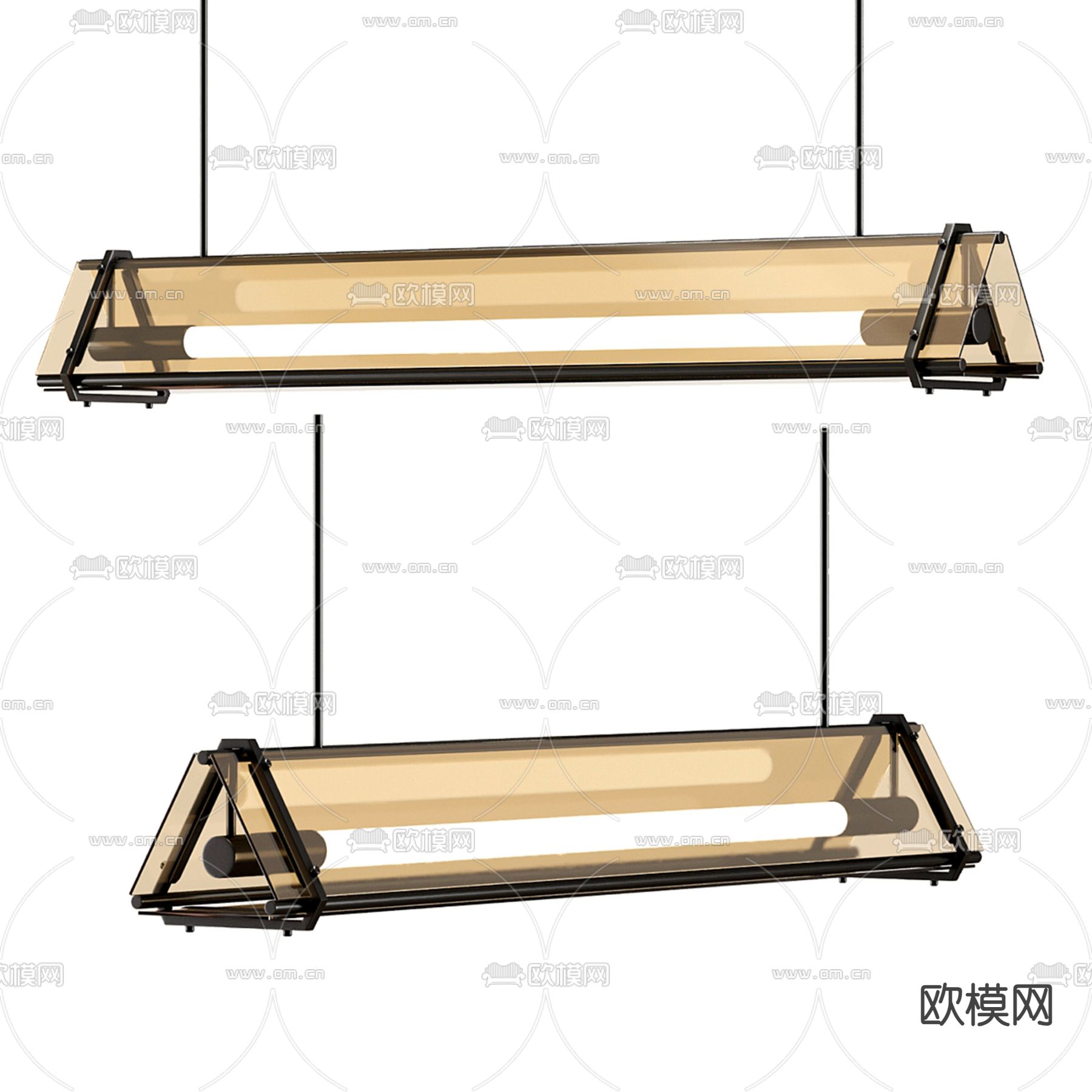 米洛提 Minotti 长吊灯3d模型下载（渲染图1）