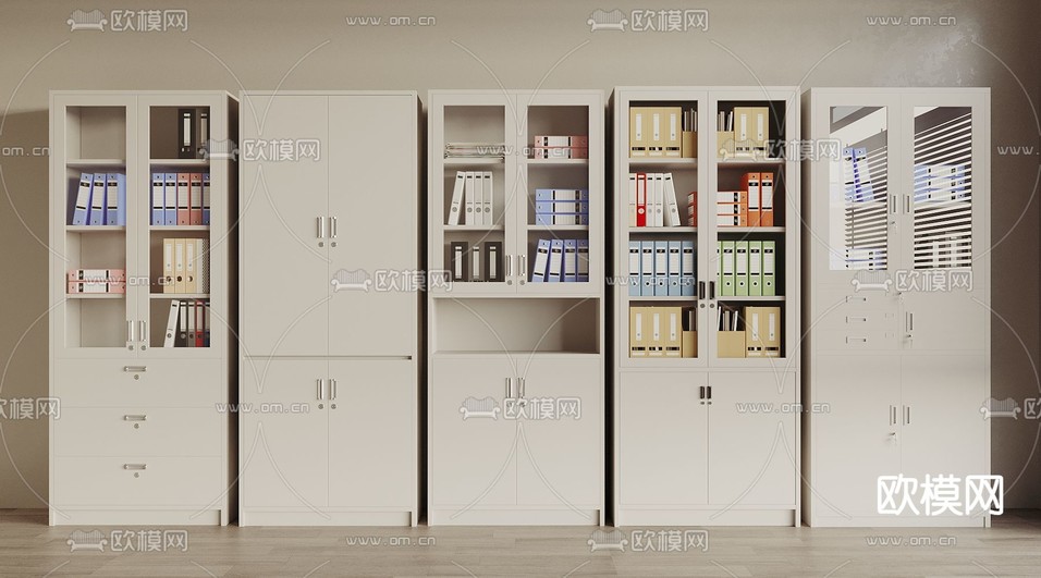 现代文件柜 档案柜3d模型下载