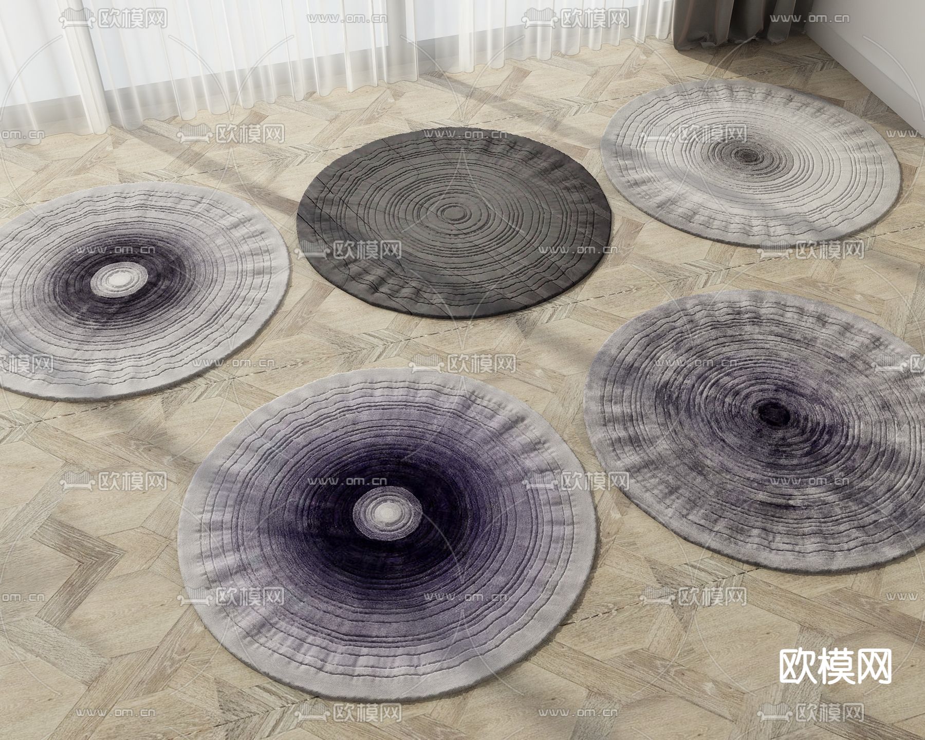圆形地毯3d模型下载