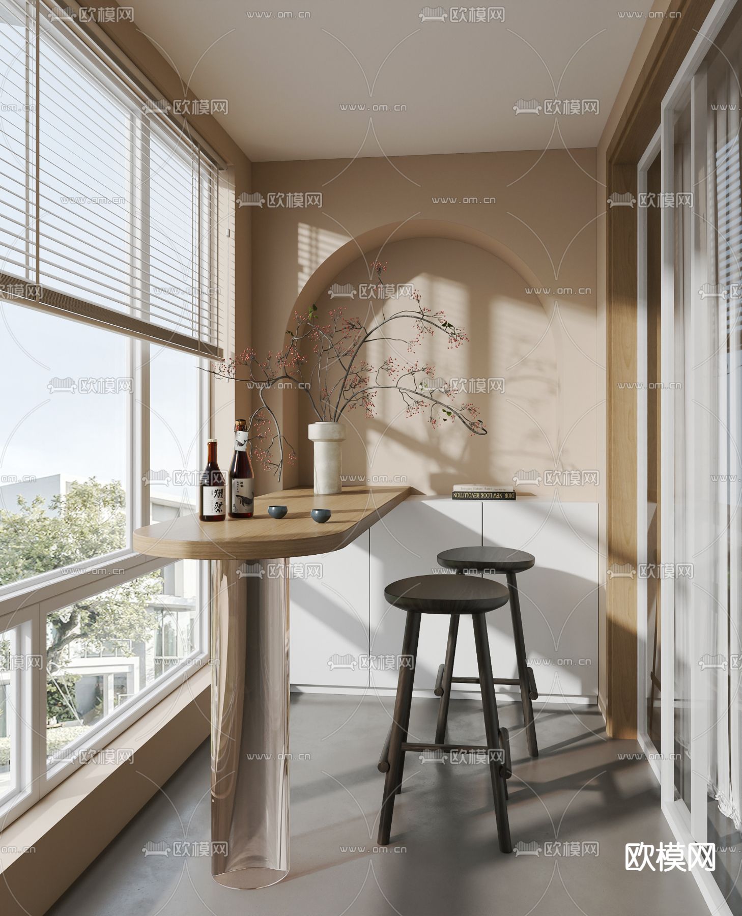 休闲阳台3d模型下载