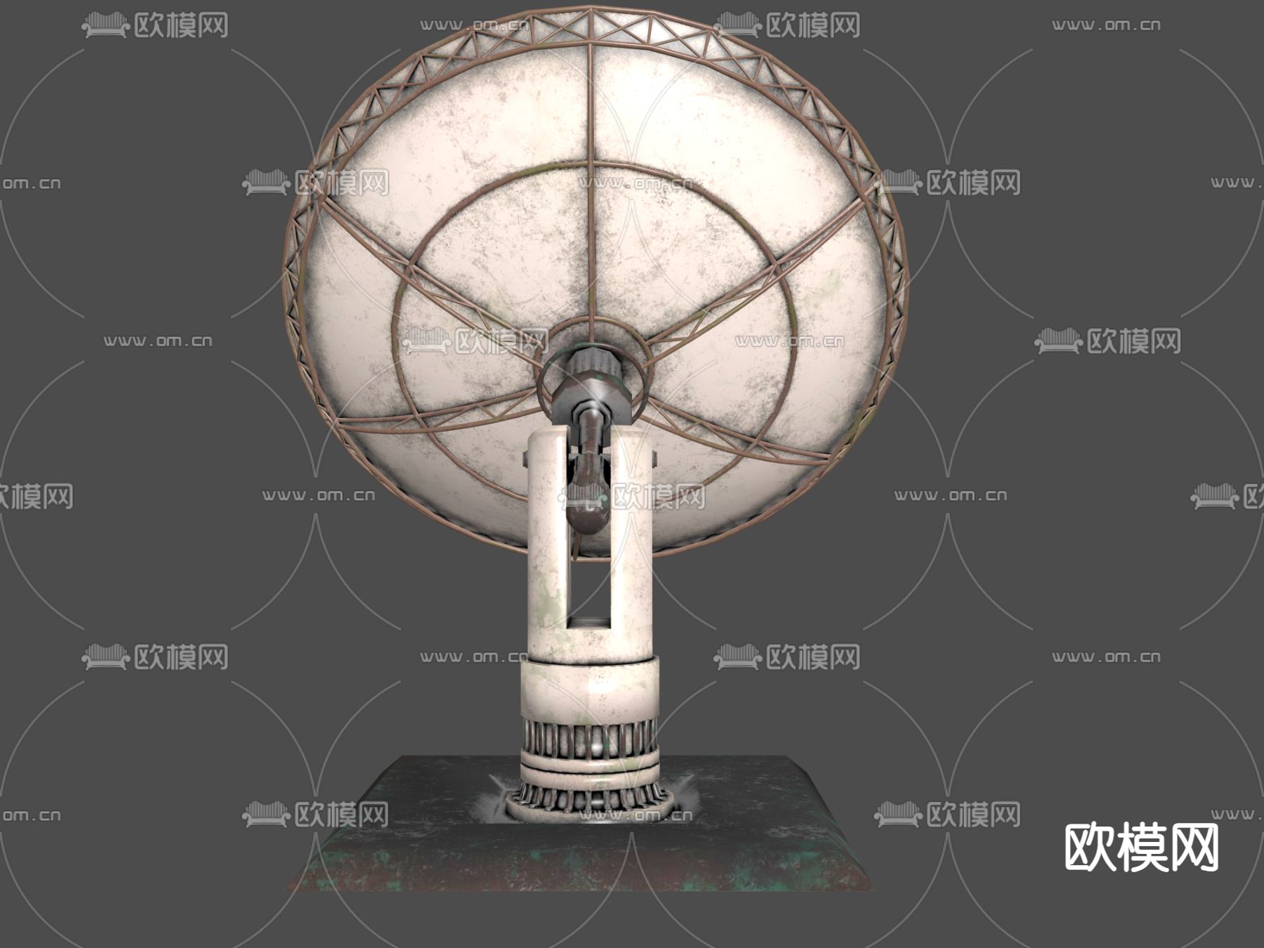 老式卫星天线3d模型下载（渲染图2）