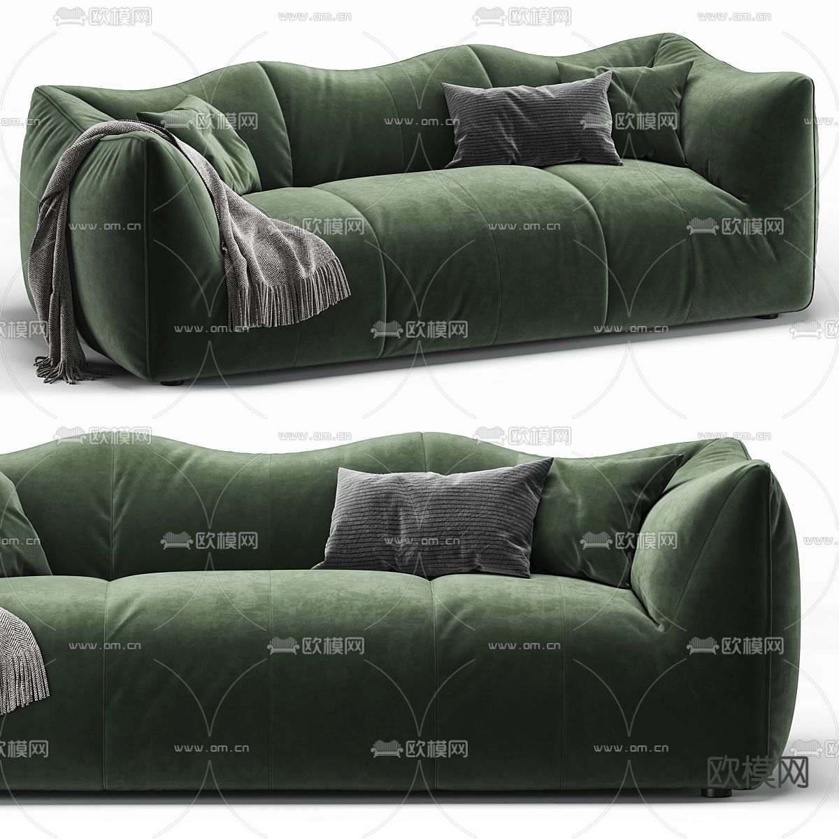 B&B Le Bambole三人沙发3d模型下载