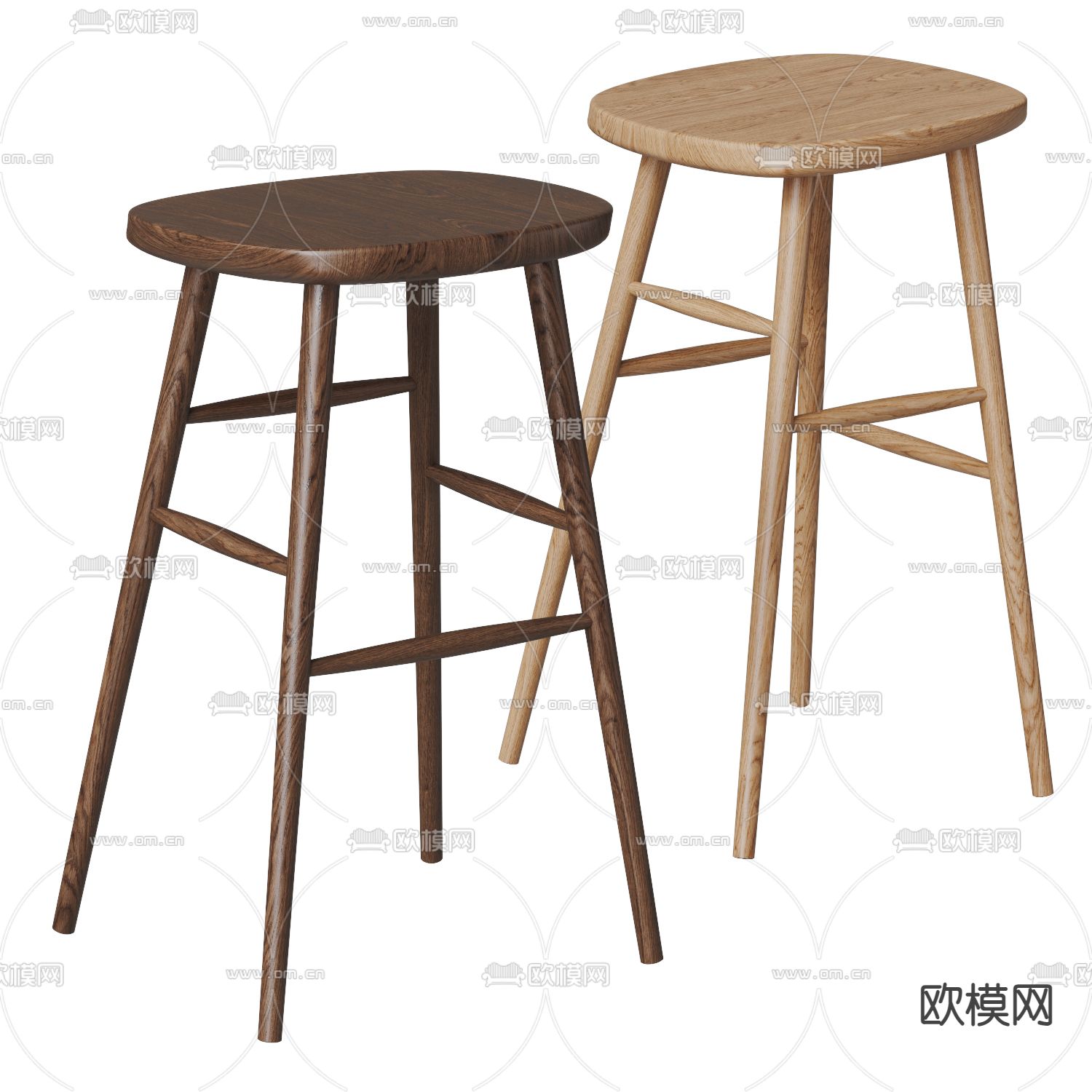 侘寂吧凳 吧凳 高脚凳3d模型下载