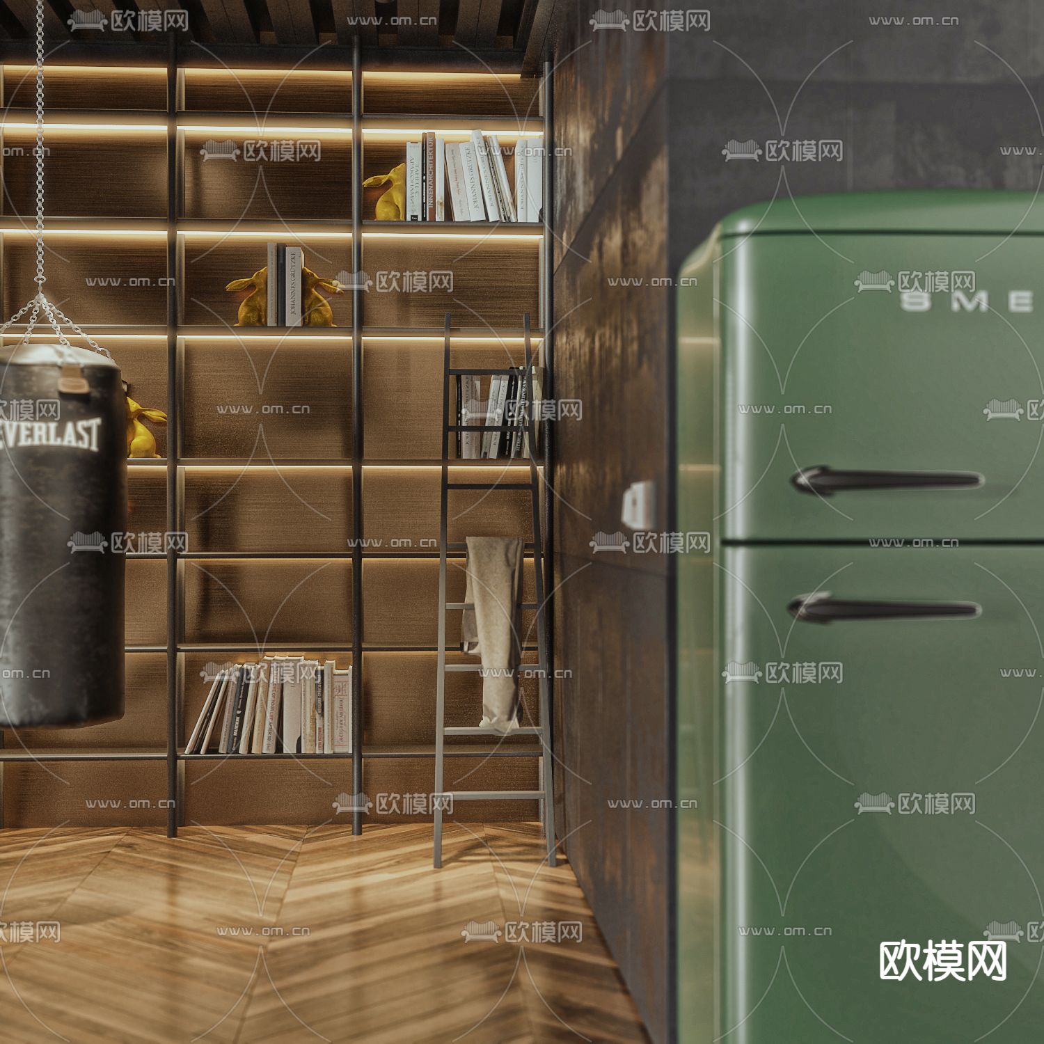 高级灰办公室 办公区3d模型下载（渲染图5）