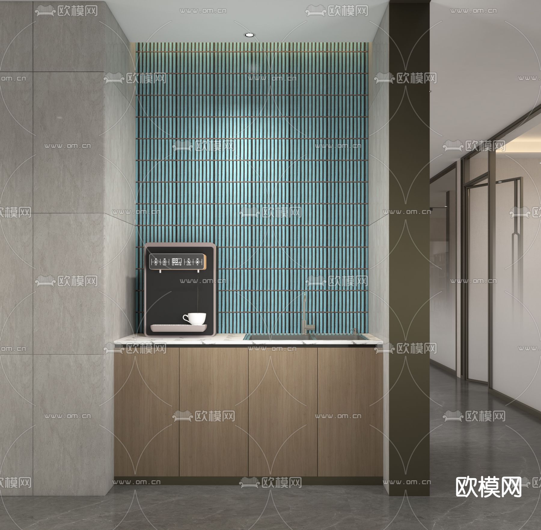 轻奢 酒店卫生间 洗手台3d模型下载（渲染图2）