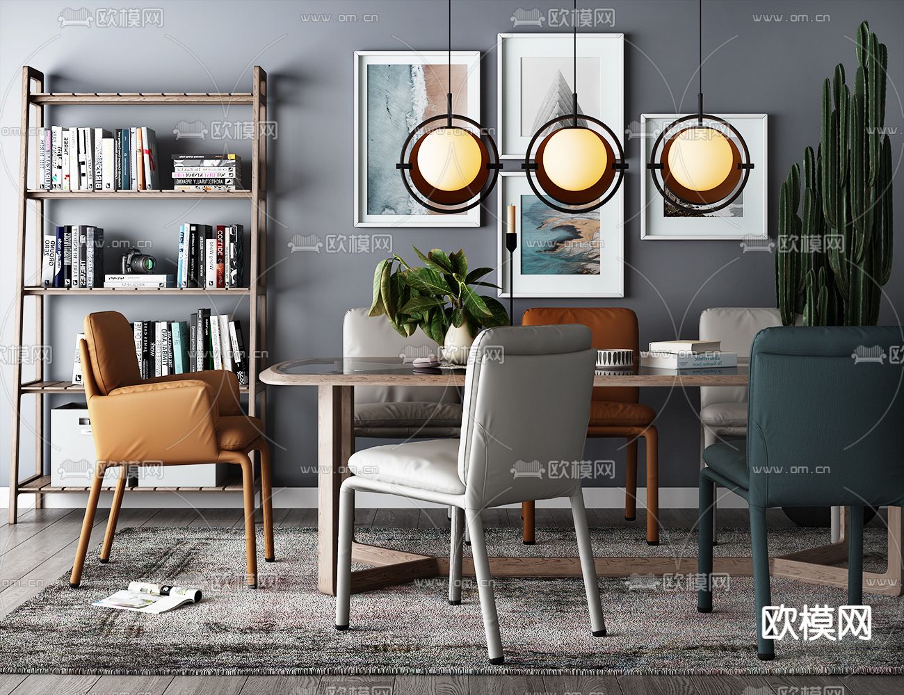 餐桌椅3d模型下载