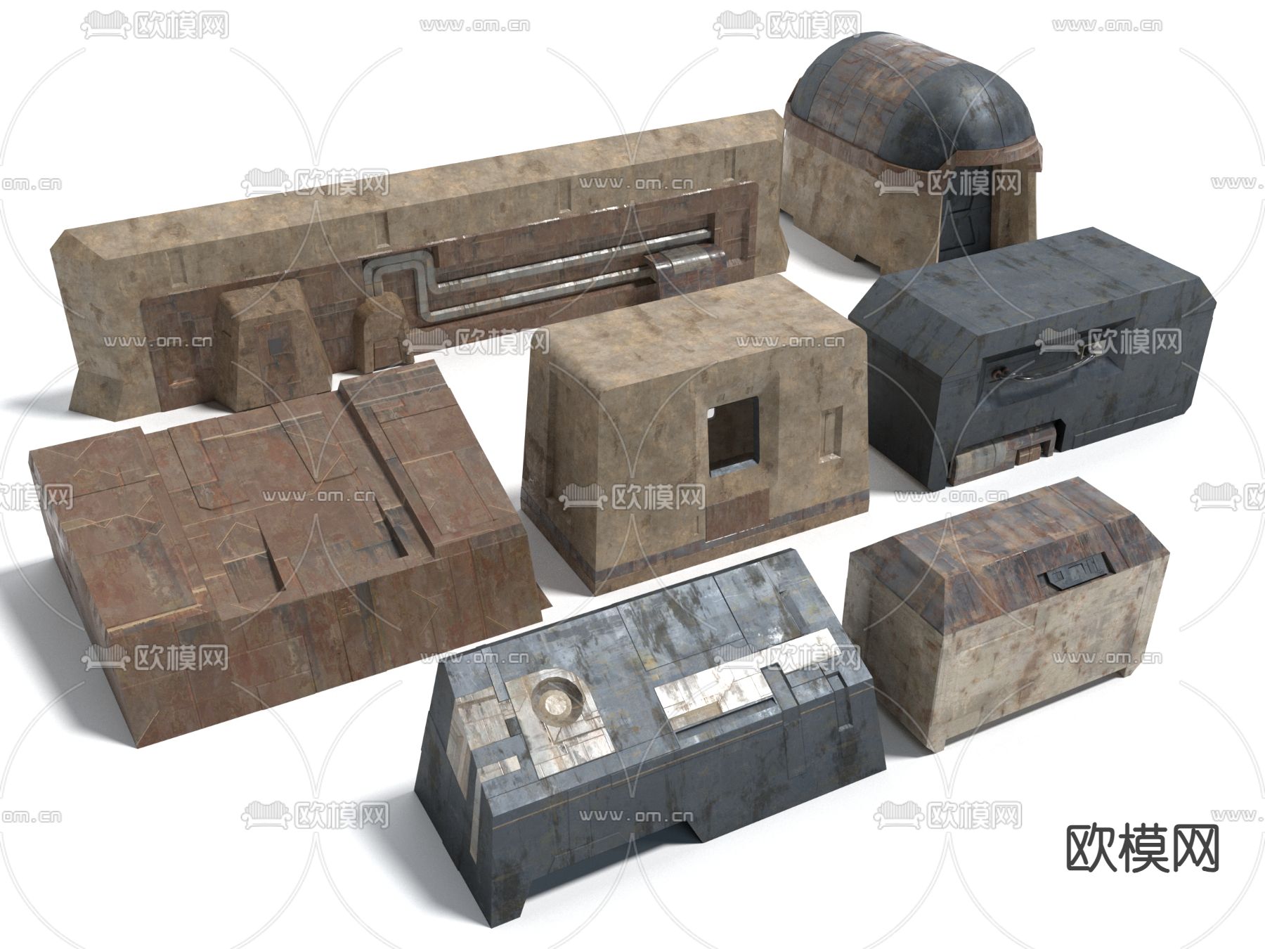 飞船部件 科幻零件 建筑配件3d模型下载