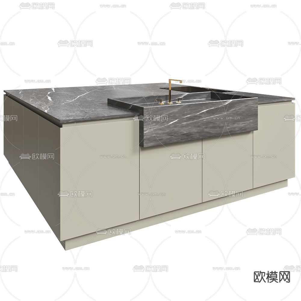 TM Italia 橱柜 岛台3d模型下载（渲染图2）