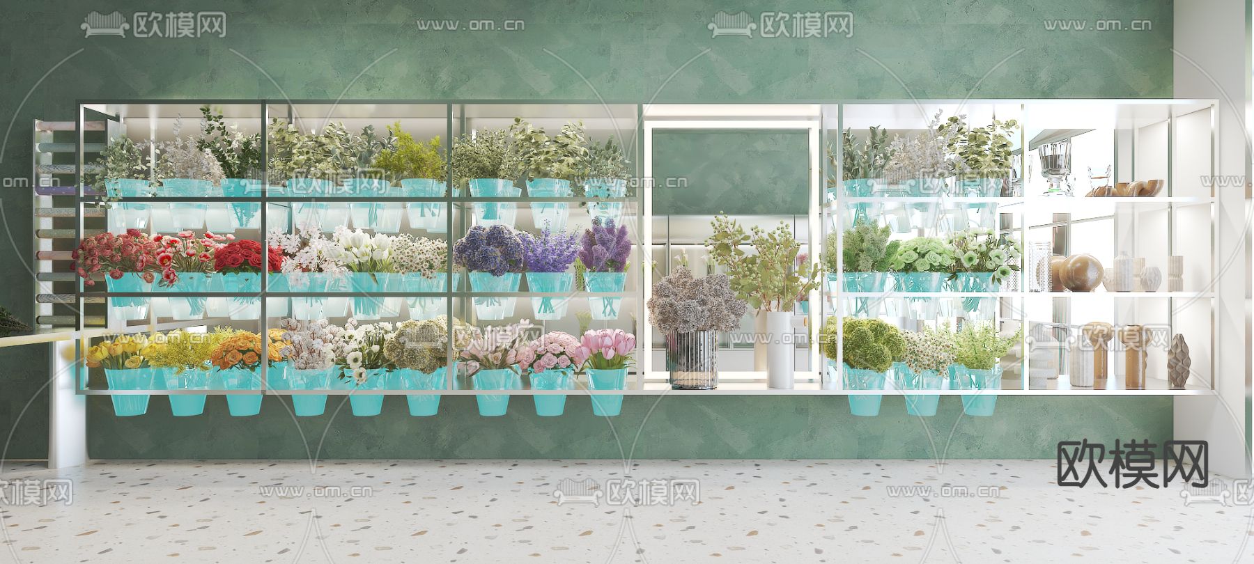 花店展示架 货架 鲜花3d模型下载