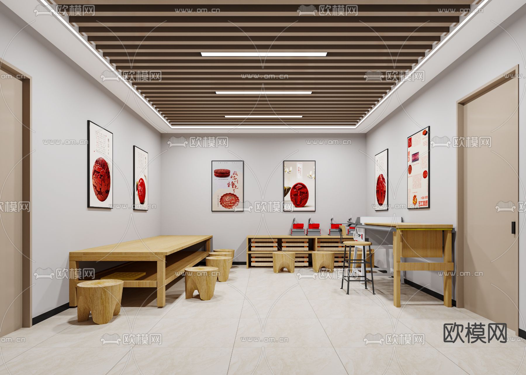 手工店 陶艺工坊 手作店3d模型下载（渲染图1）