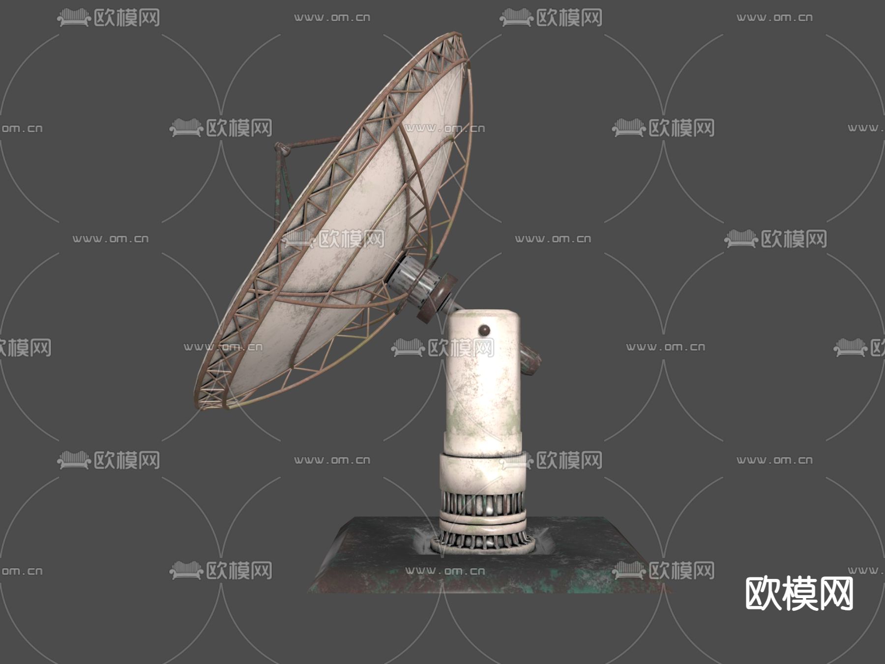 老式卫星天线3d模型下载（渲染图3）
