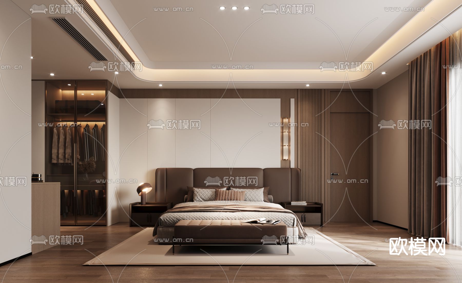 轻奢卧室 主卧 主人房3d模型下载