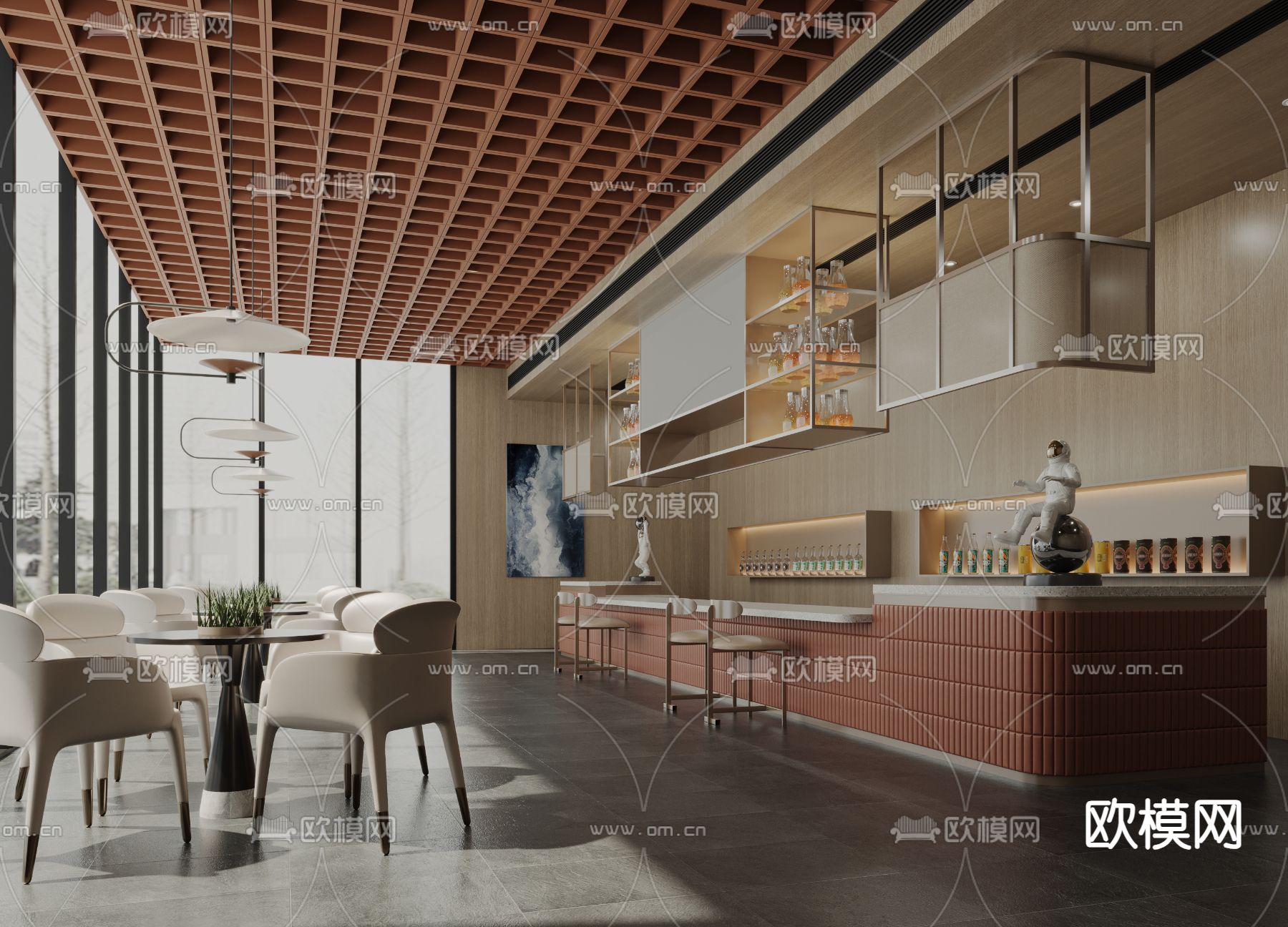 办公室茶水间 休息区3d模型下载