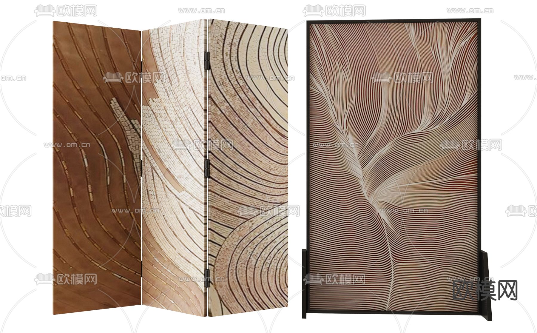 中古风屏风 插屏 隔断3d模型下载