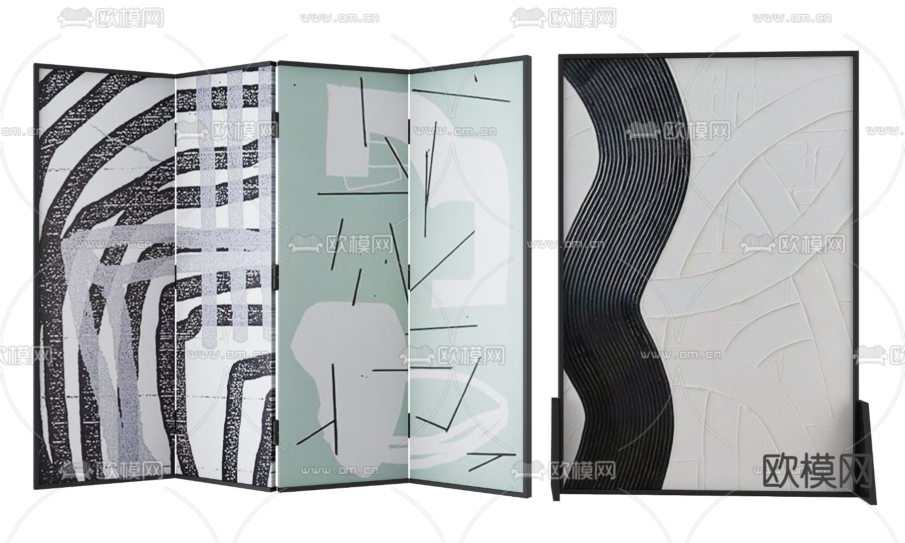 古风屏风 插屏 隔断3d模型下载